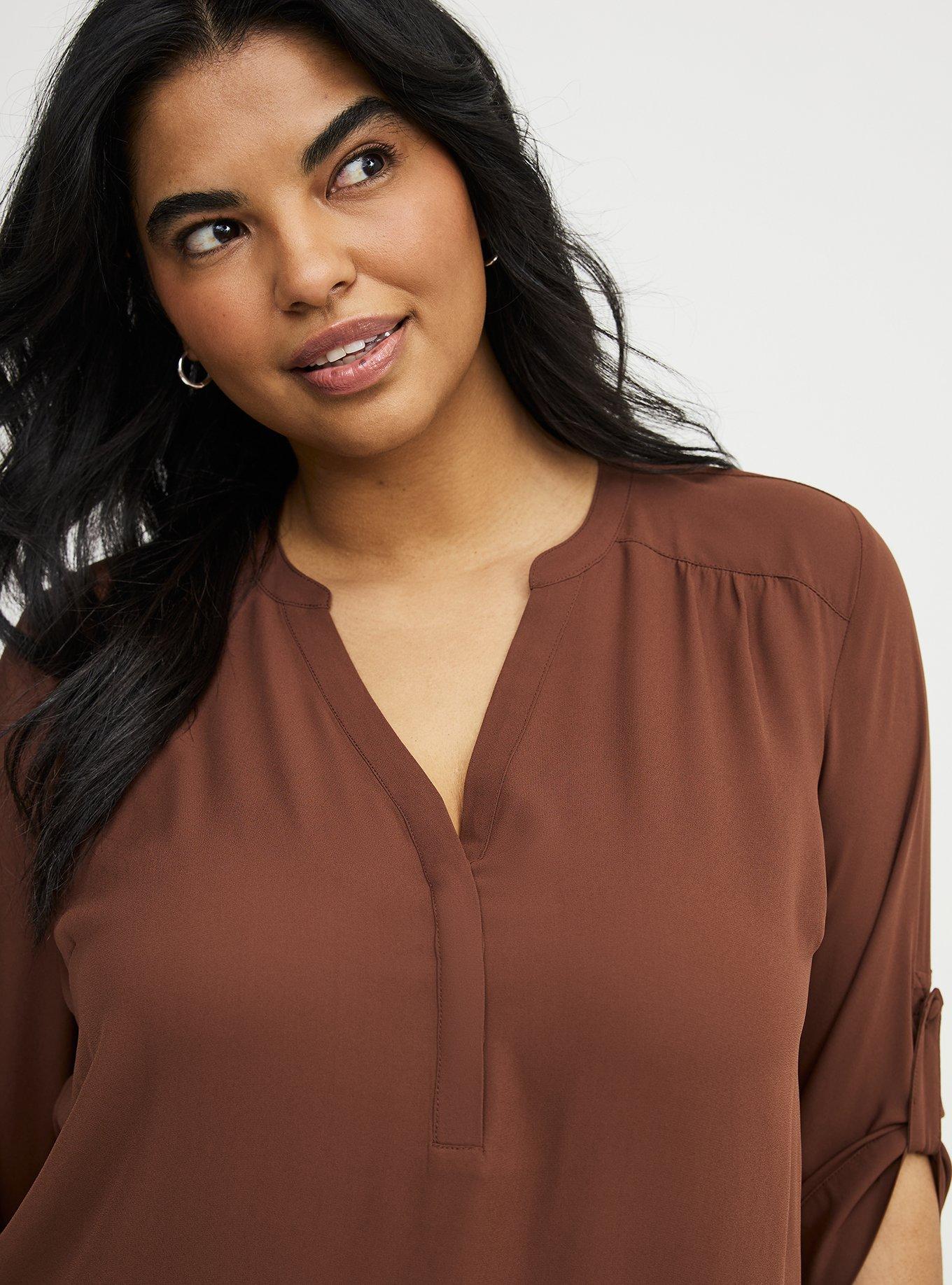 Harper Georgette 3/4 Sleeve Blouse, CAPPUCCINO, alternate