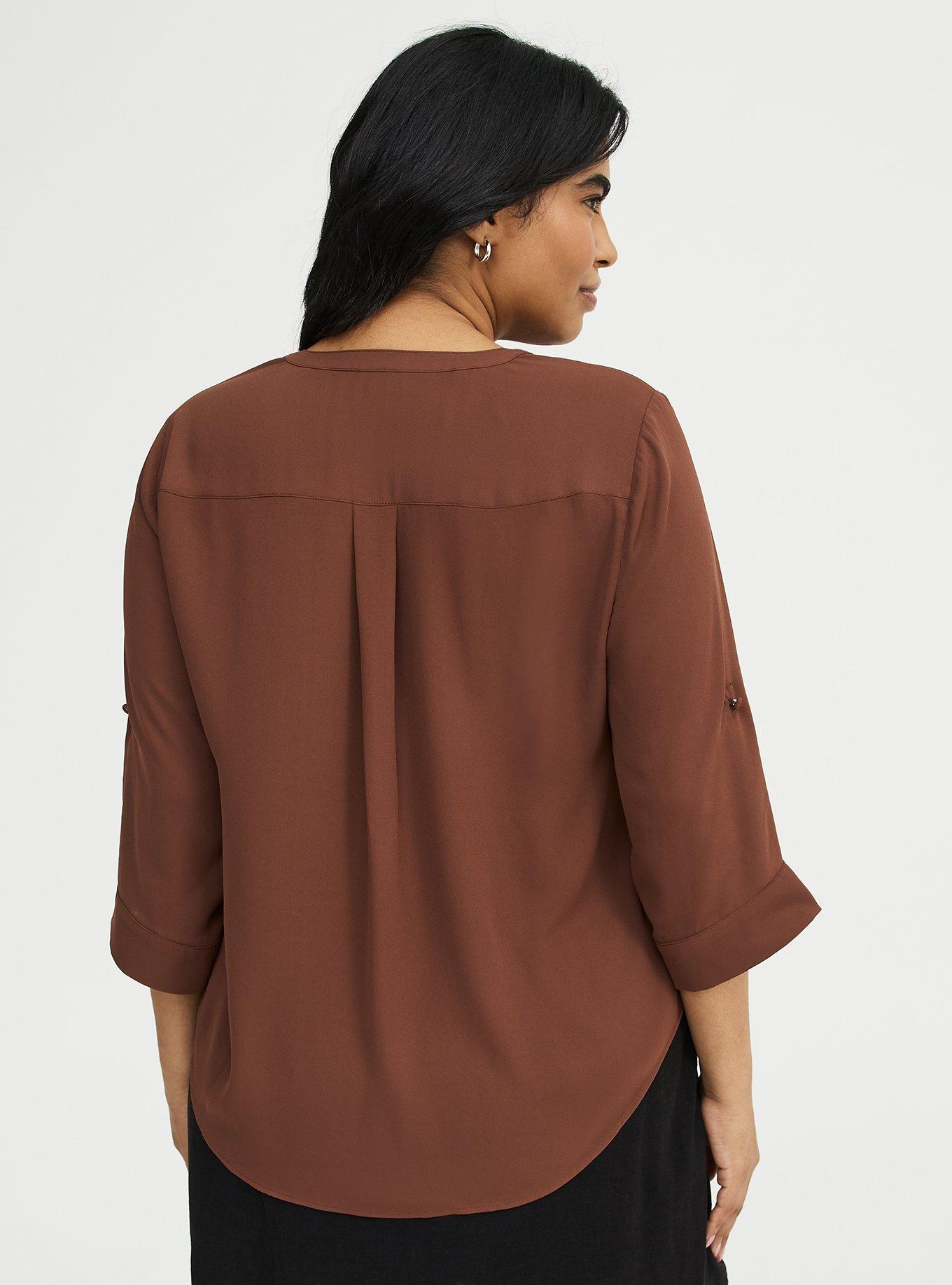 Harper Georgette 3/4 Sleeve Blouse, CAPPUCCINO, alternate