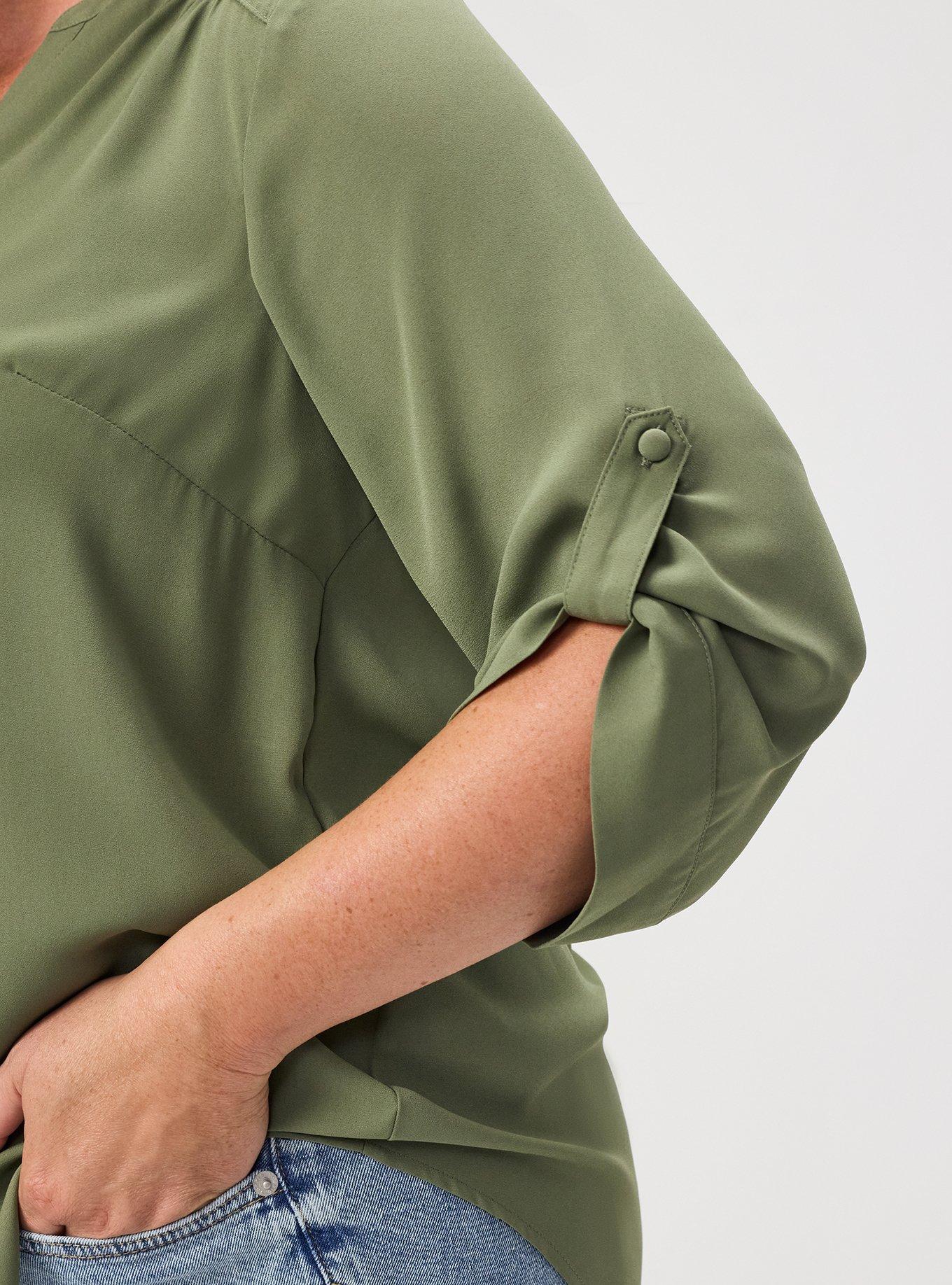 Harper Georgette 3/4 Sleeve Blouse, OLIVINE, alternate