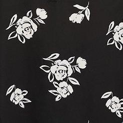 Harper Georgette Pullover 3/4 Sleeve Blouse, BRUSHED ROSES FLORAL BLACK, swatch