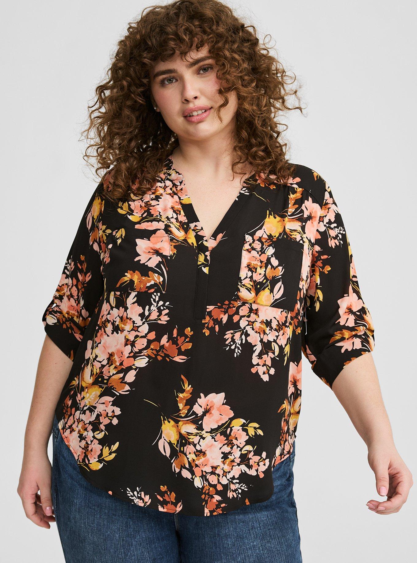 Plus Size - Harper Georgette Pullover 3/4 Sleeve Blouse - Torrid