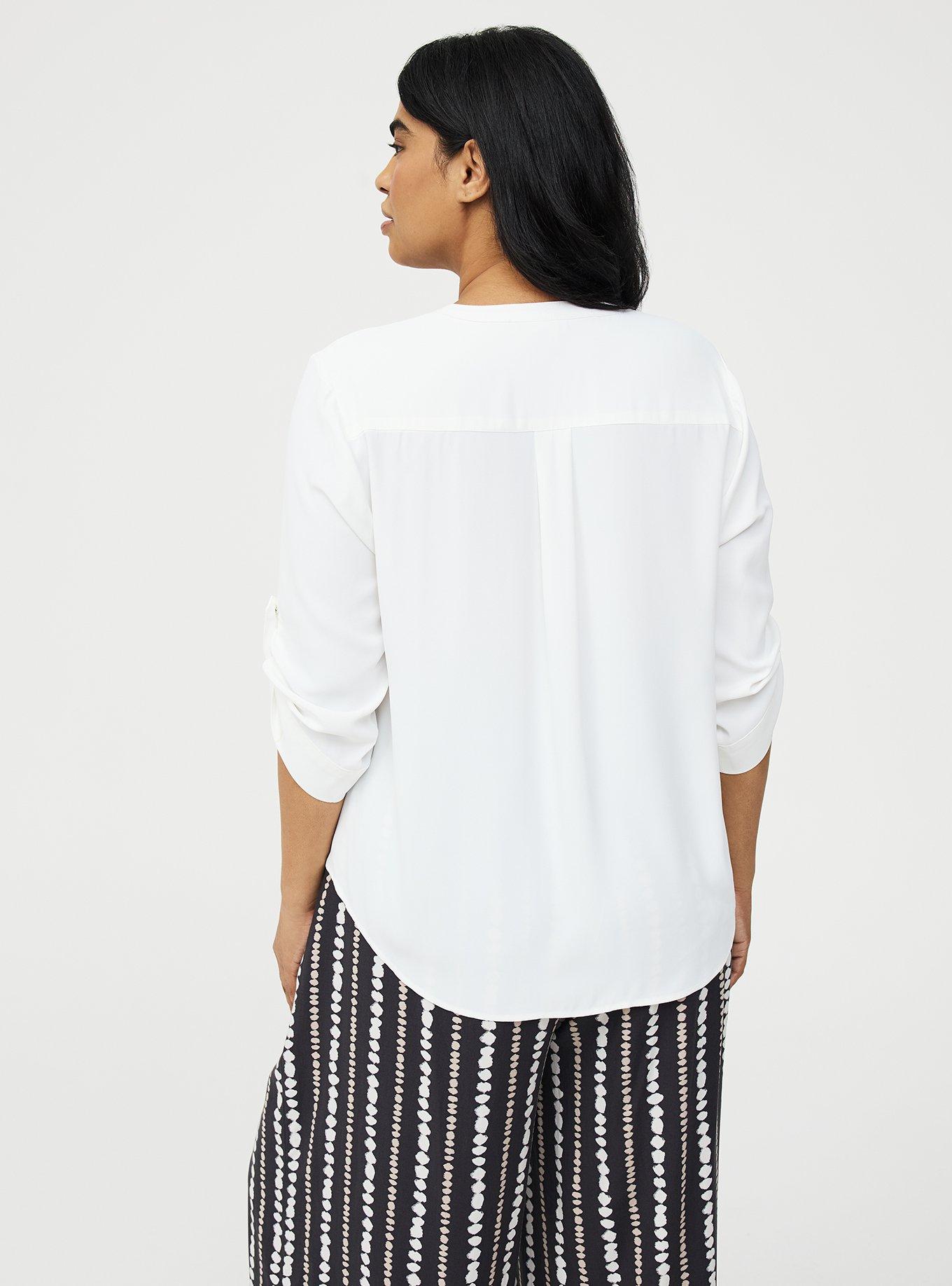 Harper Georgette 3/4 Sleeve Blouse, BLANC DE BLANC, alternate