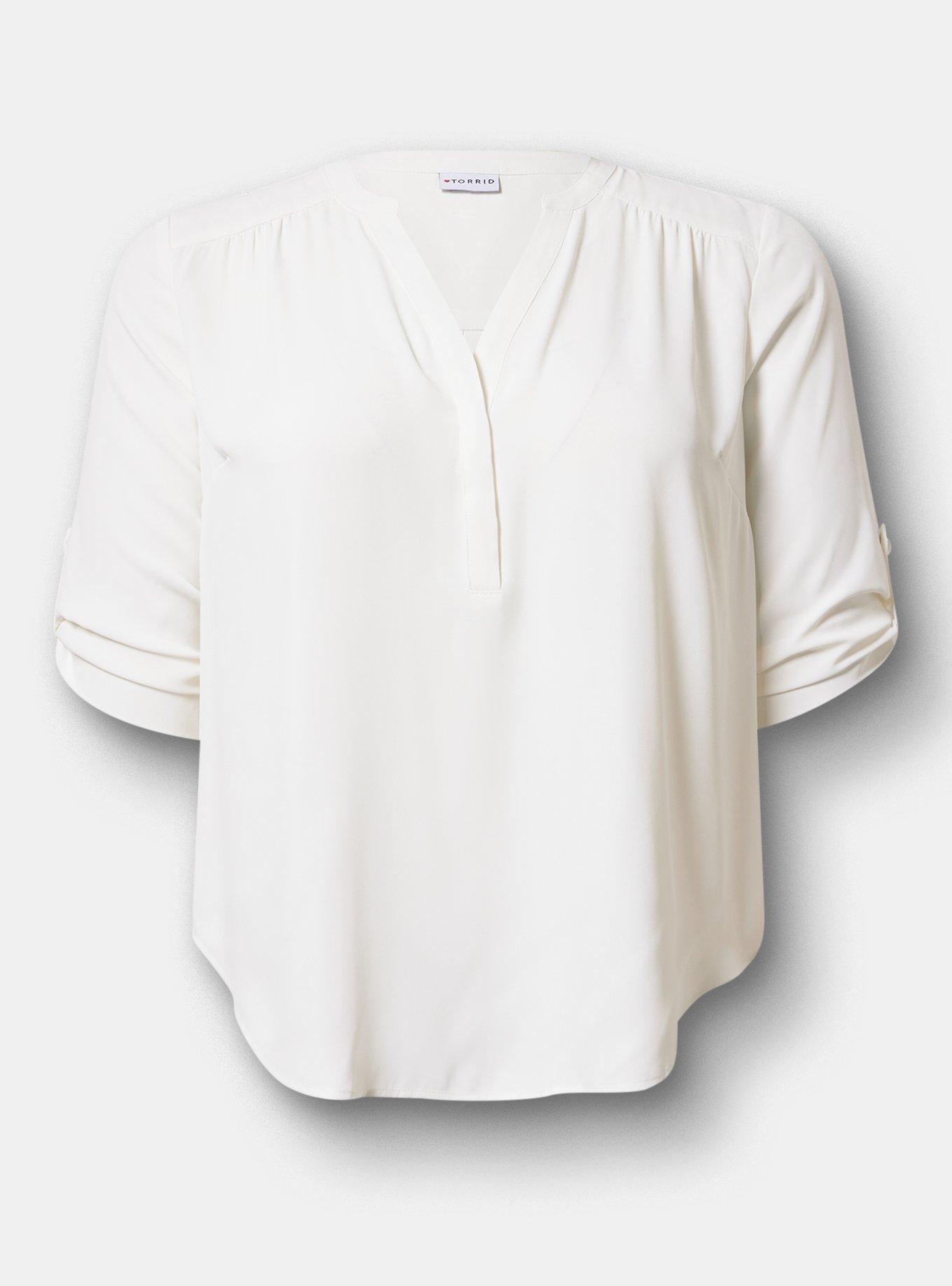 Harper Georgette 3/4 Sleeve Blouse, BLANC DE BLANC, hi-res