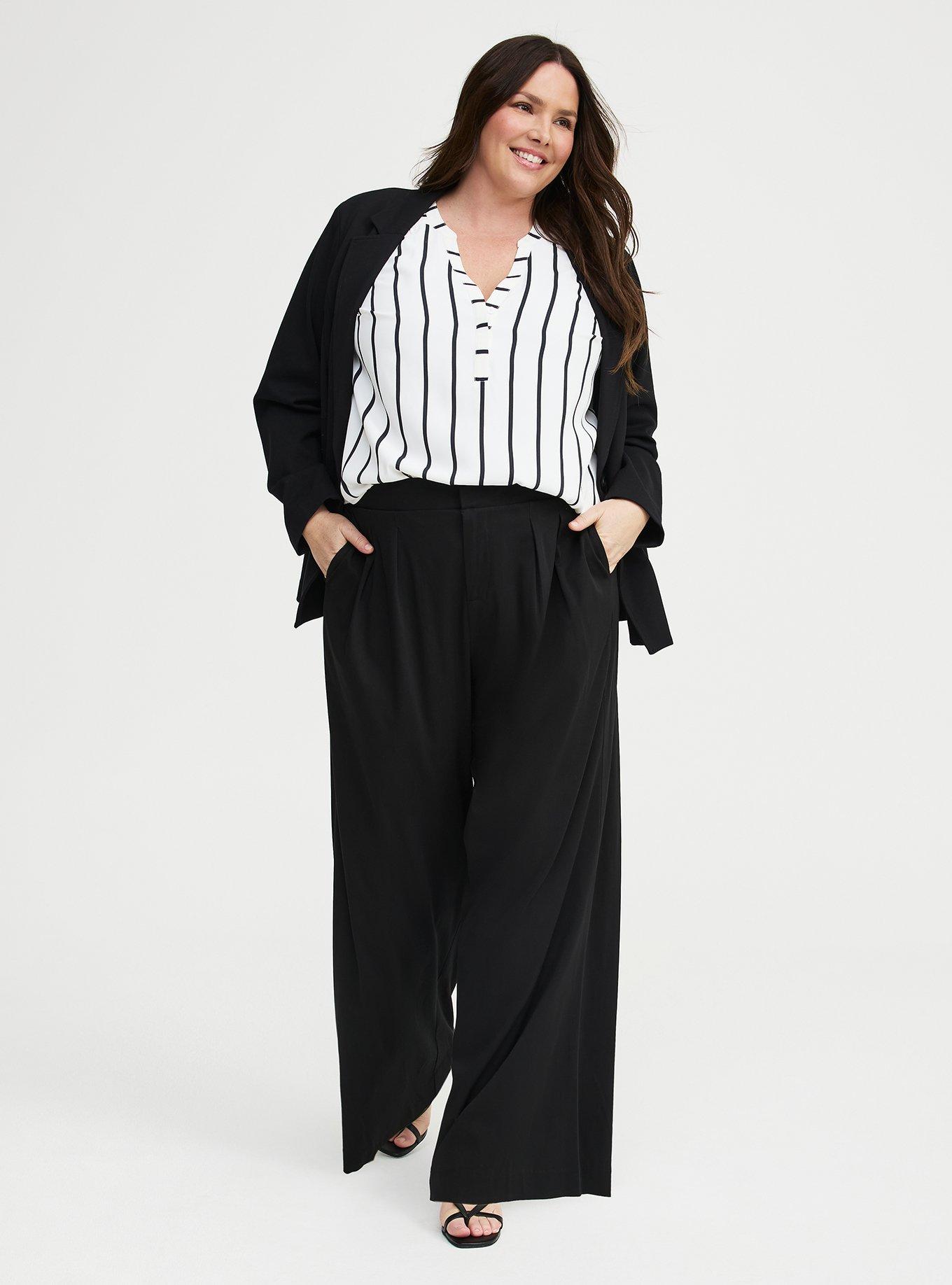 Harper Georgette 3/4 Sleeve Blouse, RAIL STRIPE CLOUD DANCER, alternate