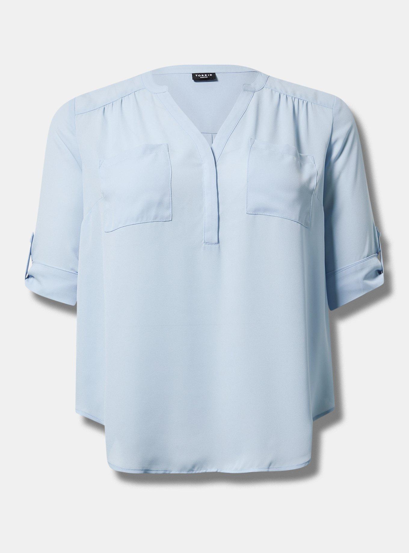 HARPER GEORGETTE PULLOVER 3/4 SLEEVE BLOUSE