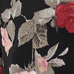 Plus Size Harper 3/4 Sleeve Pullover Blouse, BRYCE FLORAL DEEP BLACK, swatch