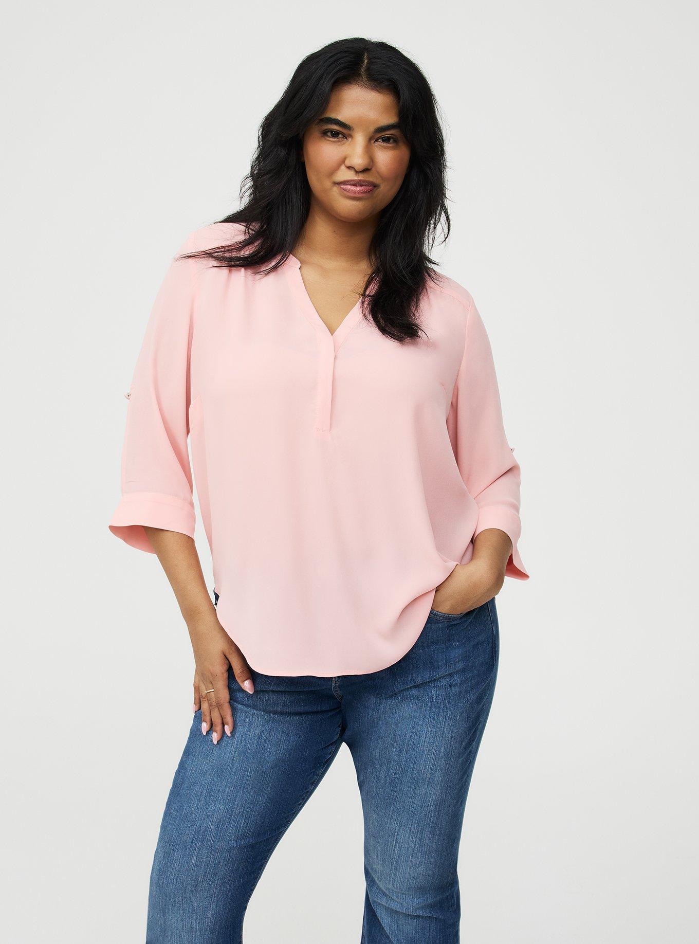 Harper Georgette 3/4 Sleeve Blouse, BLOSSOM, alternate