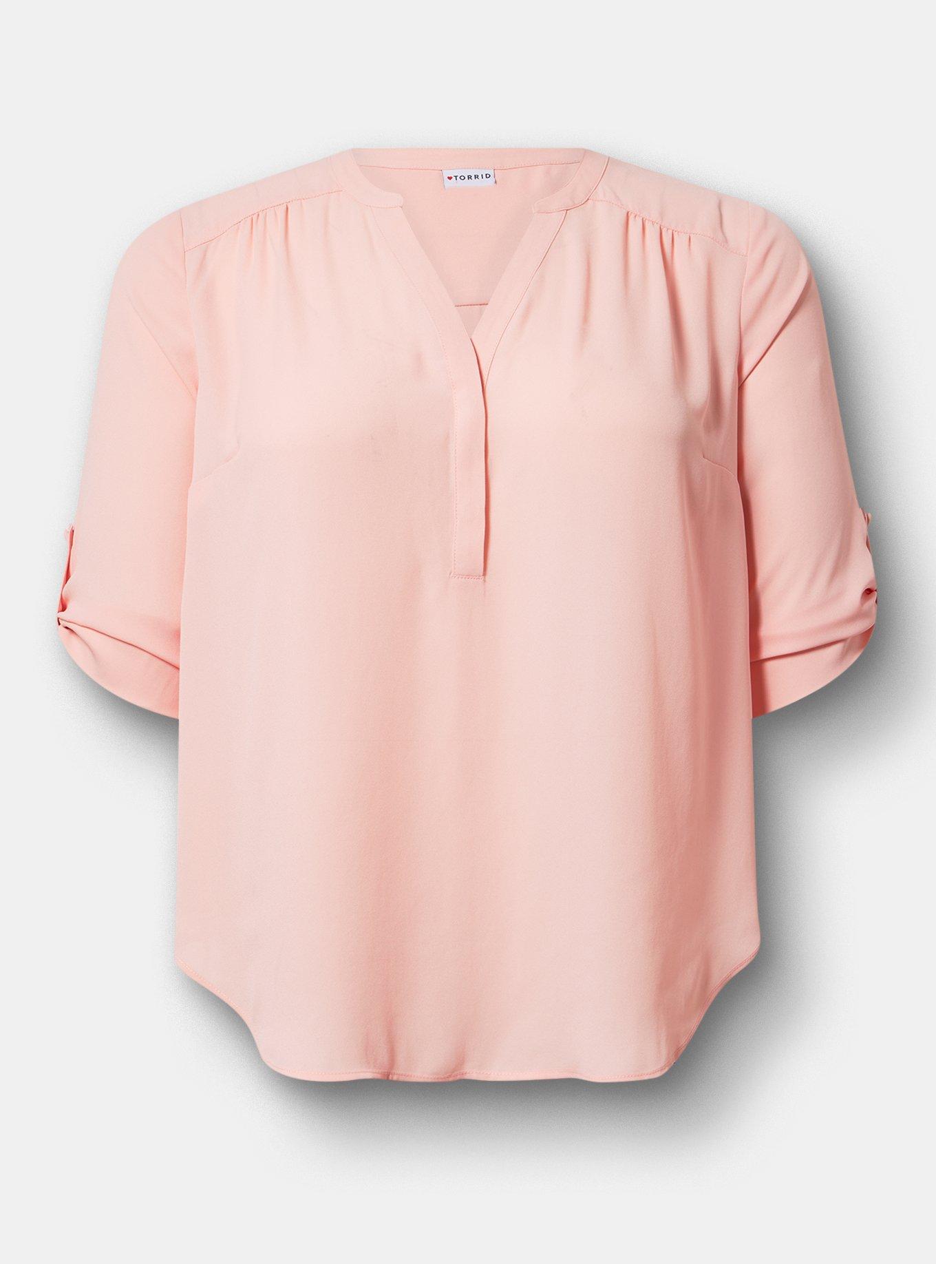 Harper Georgette 3/4 Sleeve Blouse, BLOSSOM, hi-res
