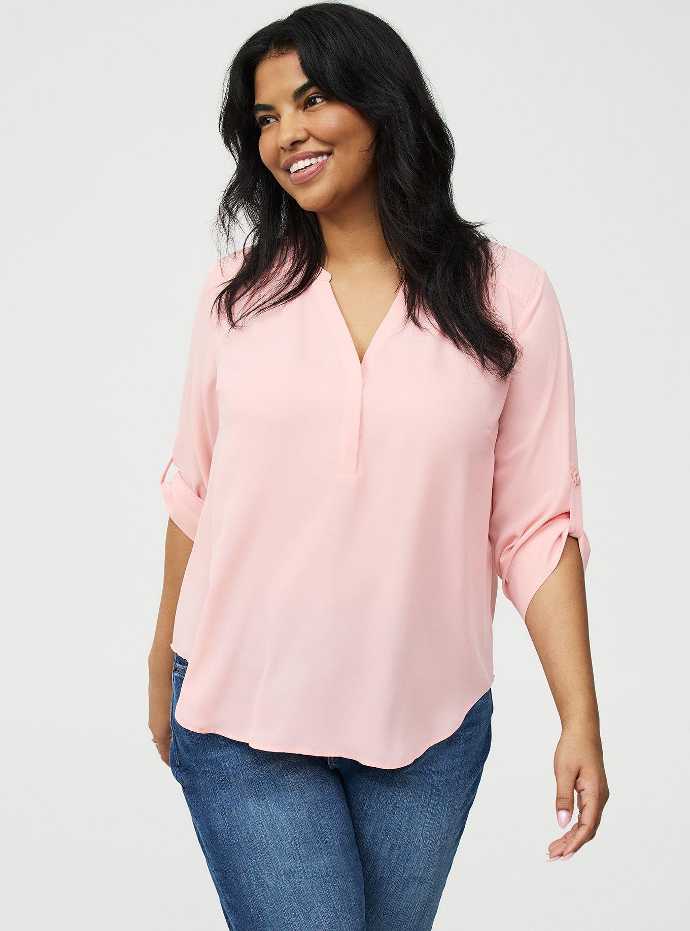 Harper Georgette 3/4 Sleeve Blouse, BLOSSOM, hi-res