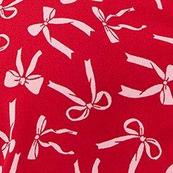 Plus Size Harper 3/4 Sleeve Pullover Blouse, FLORA BOWS JESTER RED, swatch