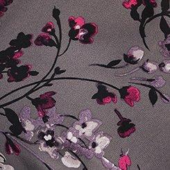 Plus Size Harper 3/4 Sleeve Pullover Blouse, UPON FLOWERS FLORAL GREY, swatch