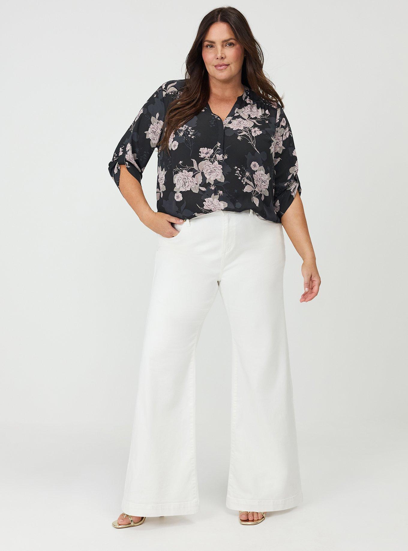 Harper Georgette 3/4 Sleeve Blouse, SKETCHED FLORAL BLACK, alternate