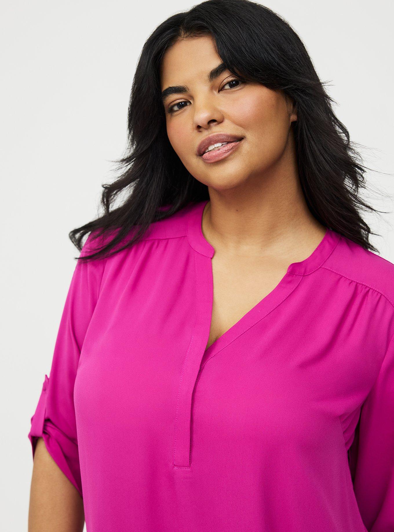 Harper Georgette 3/4 Sleeve Blouse, WILD ASTER, alternate