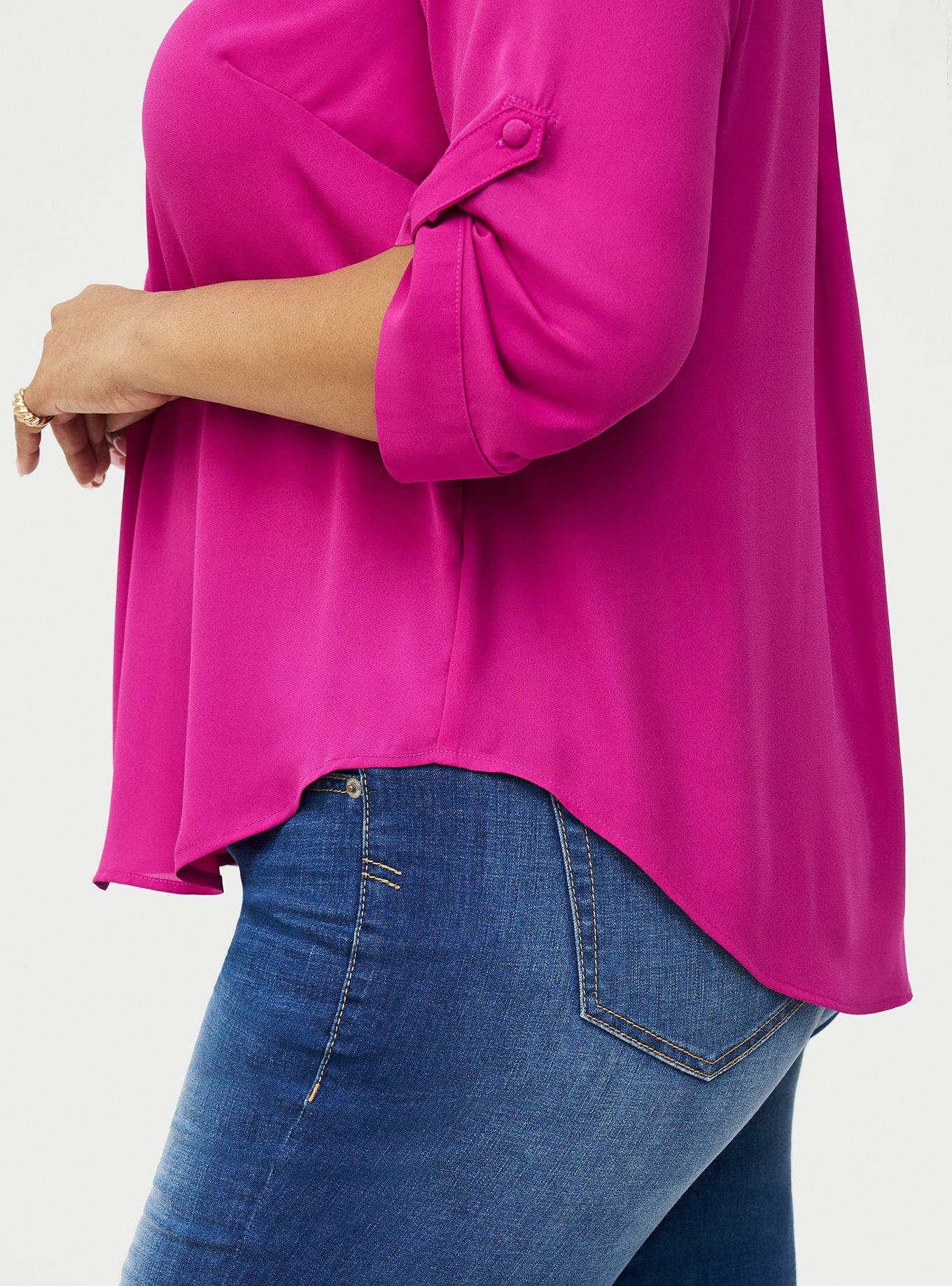 Harper Georgette 3/4 Sleeve Blouse, WILD ASTER, alternate