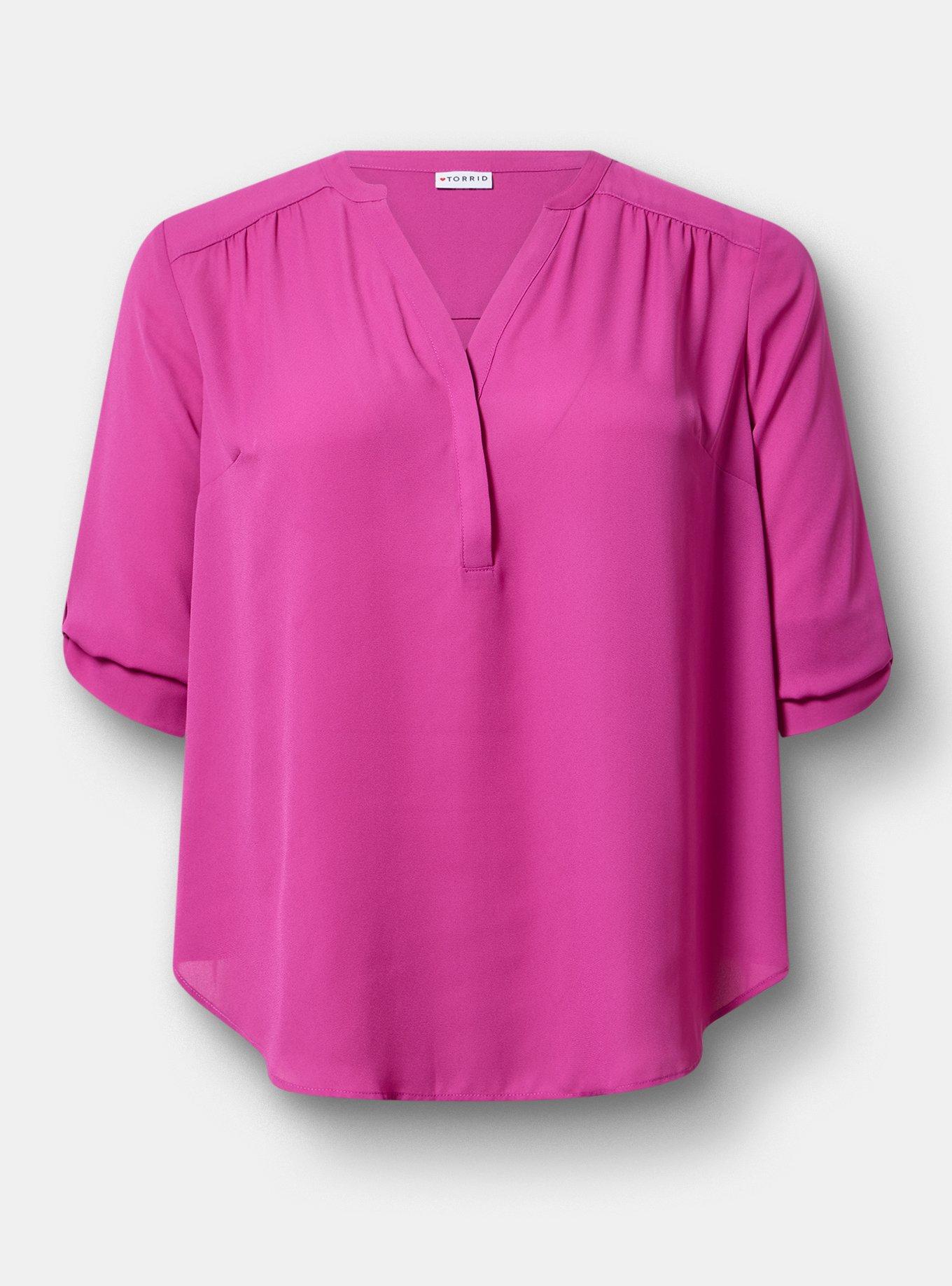 Harper Georgette 3/4 Sleeve Blouse, WILD ASTER, hi-res