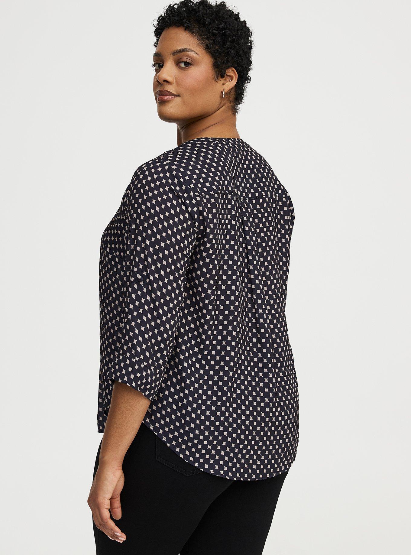 Harper Georgette 3/4 Sleeve Blouse, WATER DOTS TAN, alternate