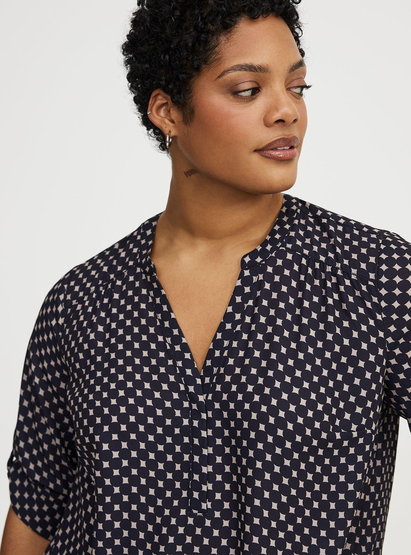 Harper Georgette 3/4 Sleeve Blouse, WATER DOTS TAN, alternate