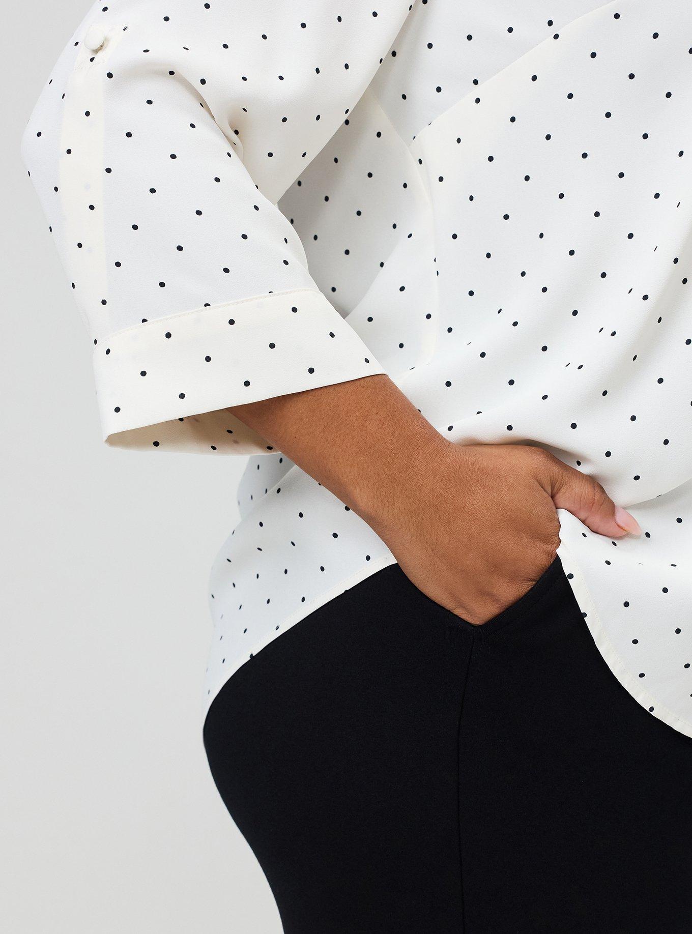 Plus Size Harper Georgette 3/4 Sleeve Blouse, DAINTY DOT WHITE, alternate