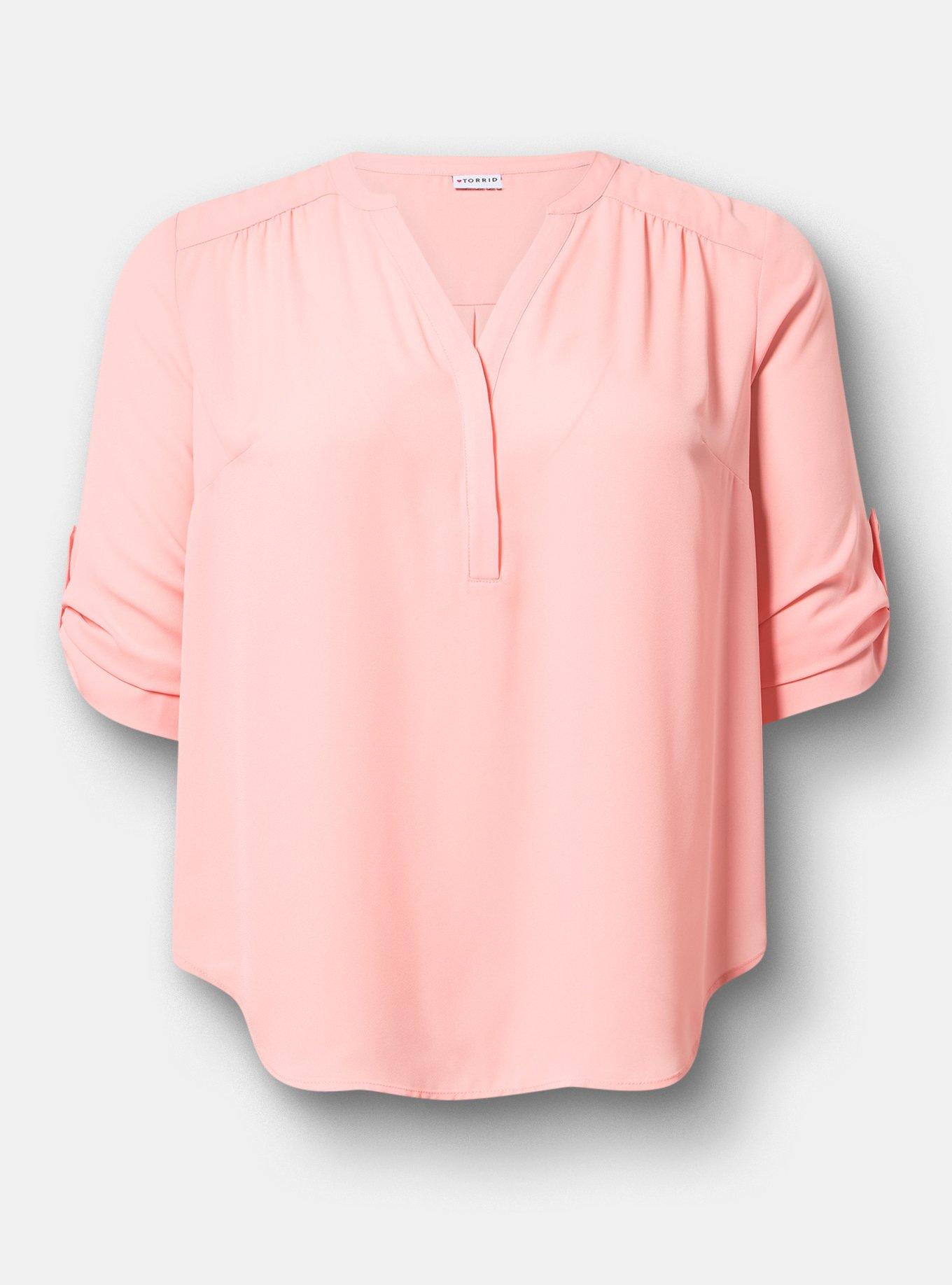 Harper Georgette 3/4 Sleeve Blouse, MUREX SHELL, flat