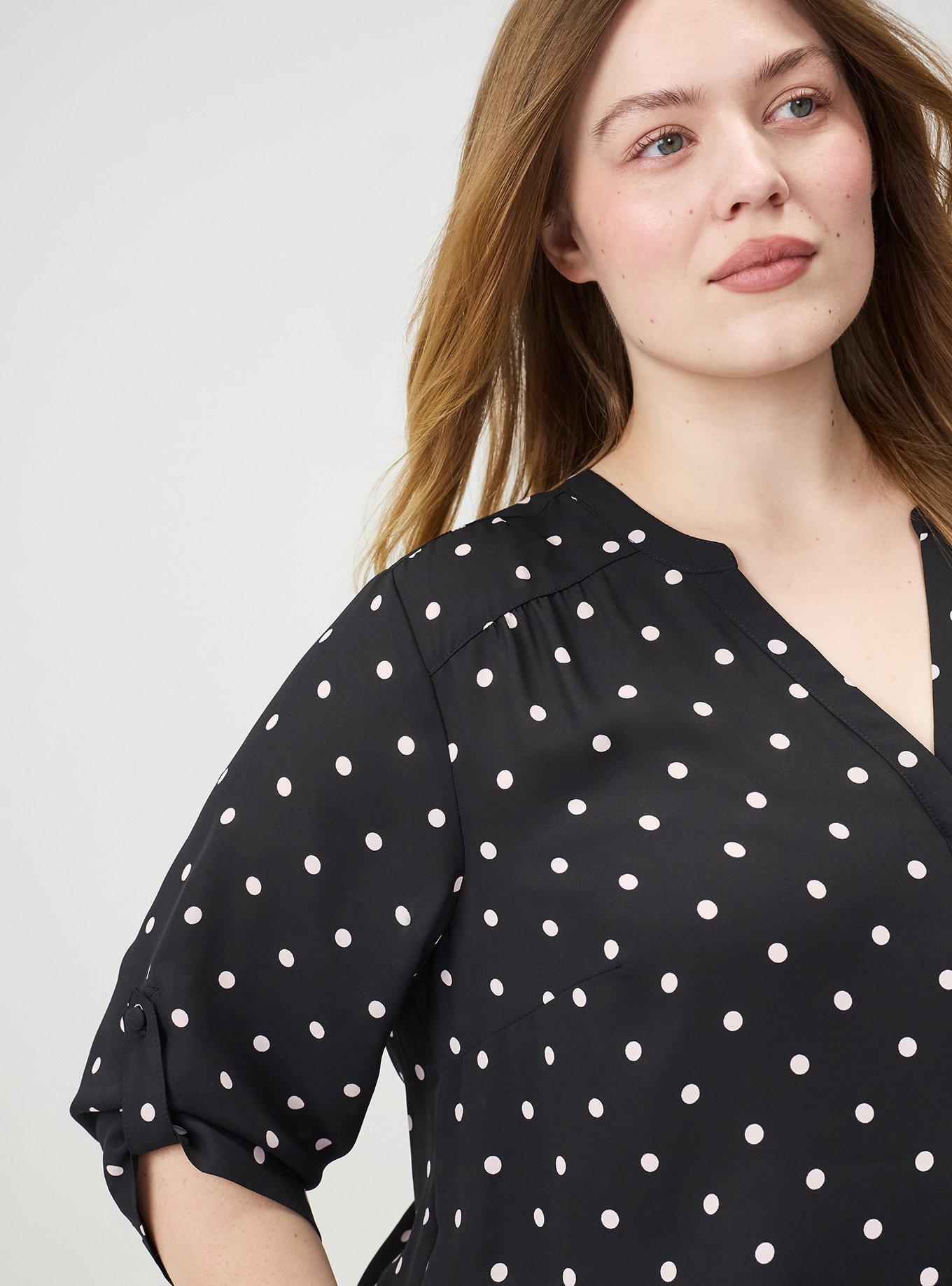 Harper Georgette 3/4 Sleeve Blouse, MIDI DOT BLACK, alternate