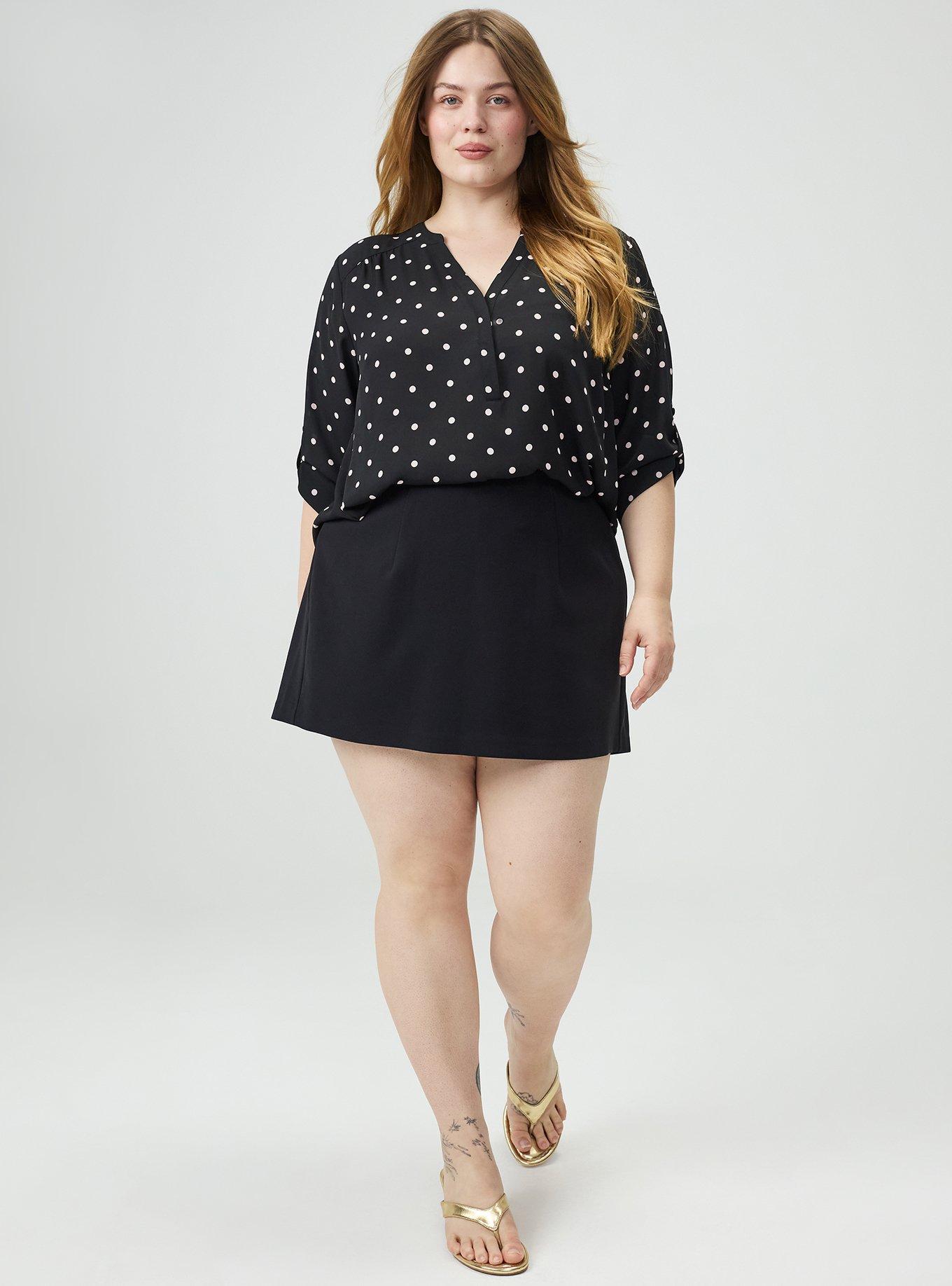 Harper Georgette 3/4 Sleeve Blouse, MIDI DOT BLACK, alternate