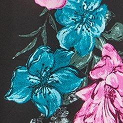Harper Georgette 3/4 Sleeve Blouse, LORENA FLORAL BLACK, swatch