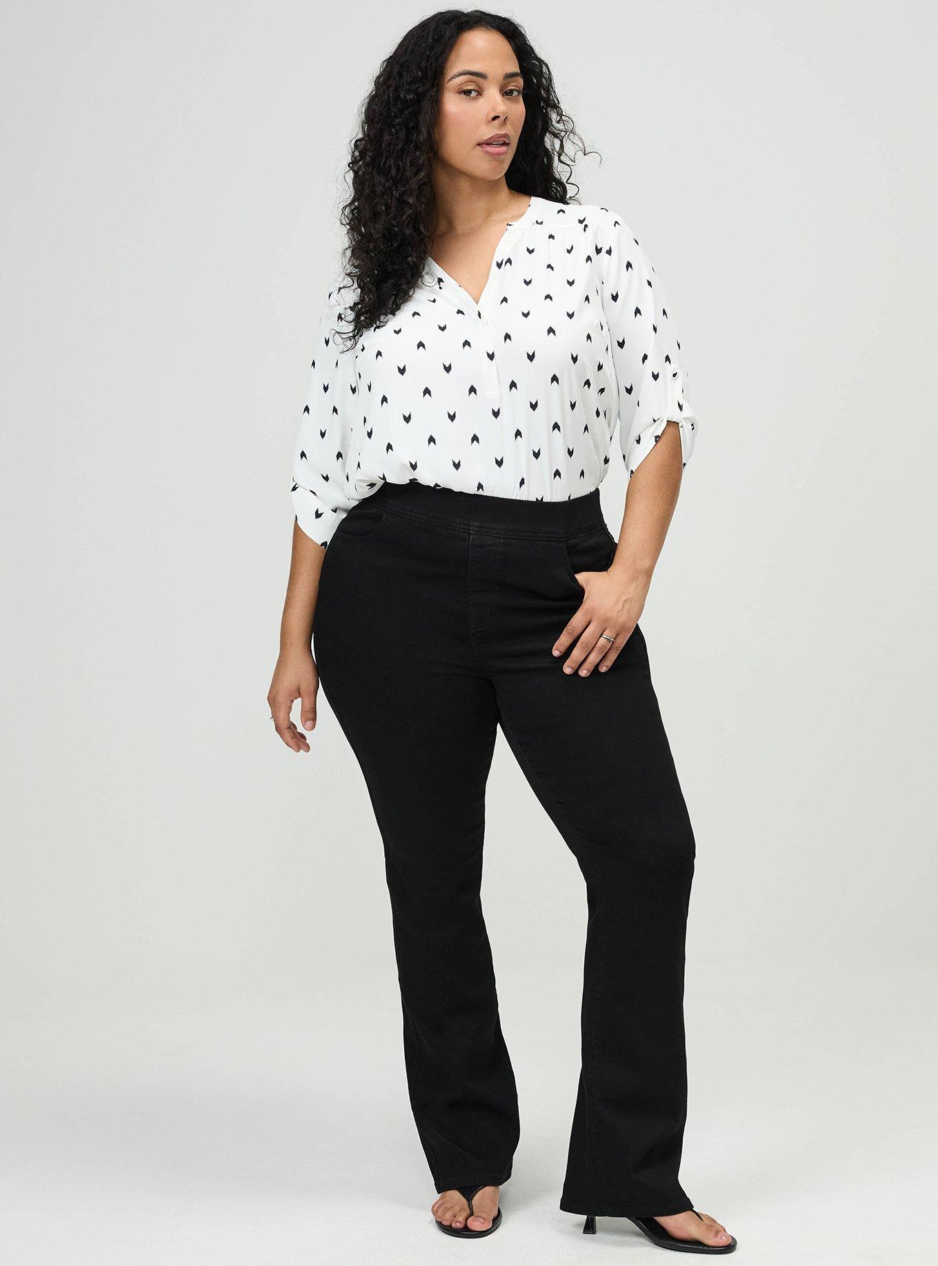Plus Size Harper 3/4 Sleeve Pullover Blouse, CHEVRON HEART WHITE, alternate