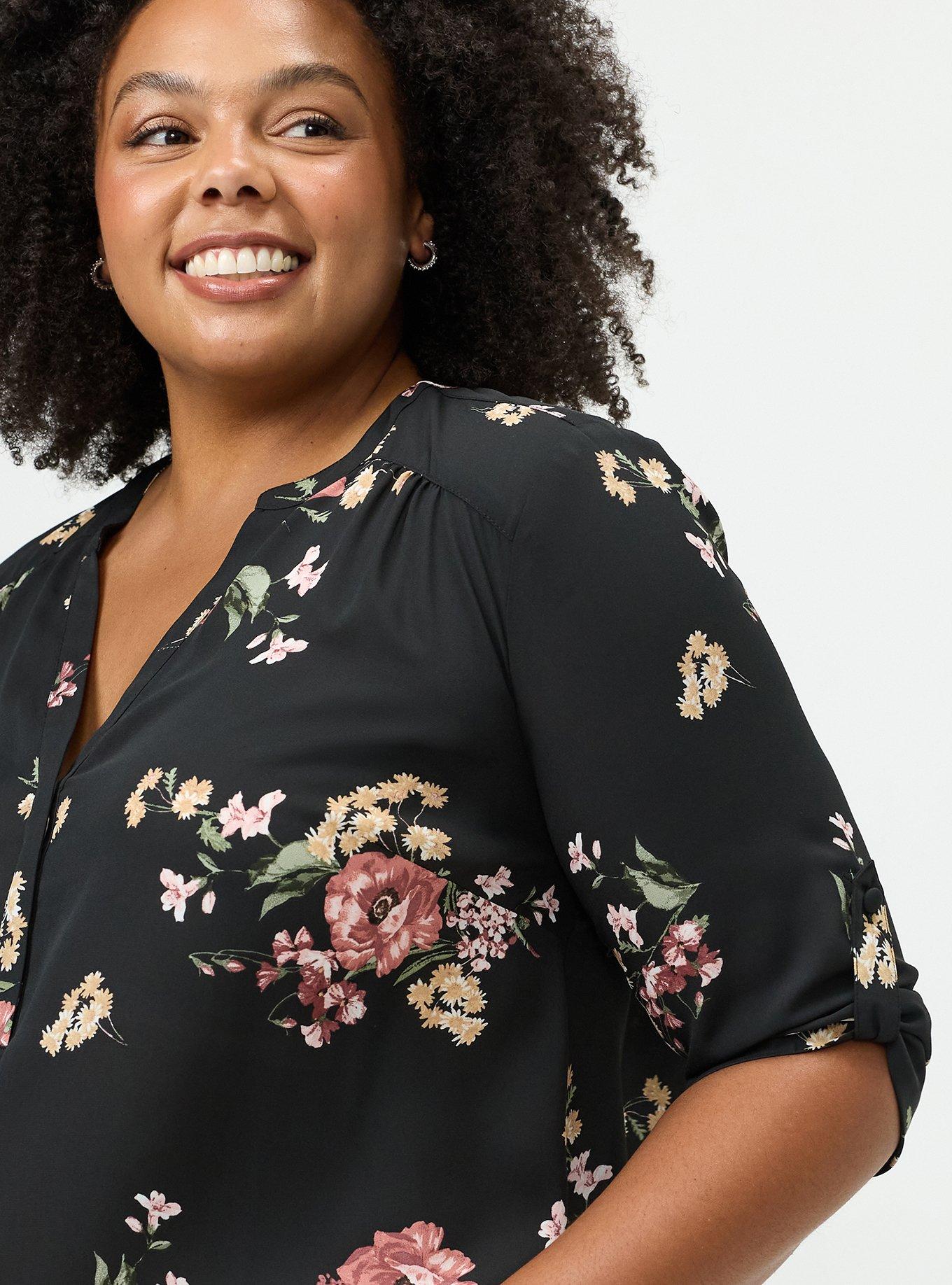 Harper 3/4 Sleeve Pullover Blouse, FALL BOUQUET FLORAL MULTI, alternate