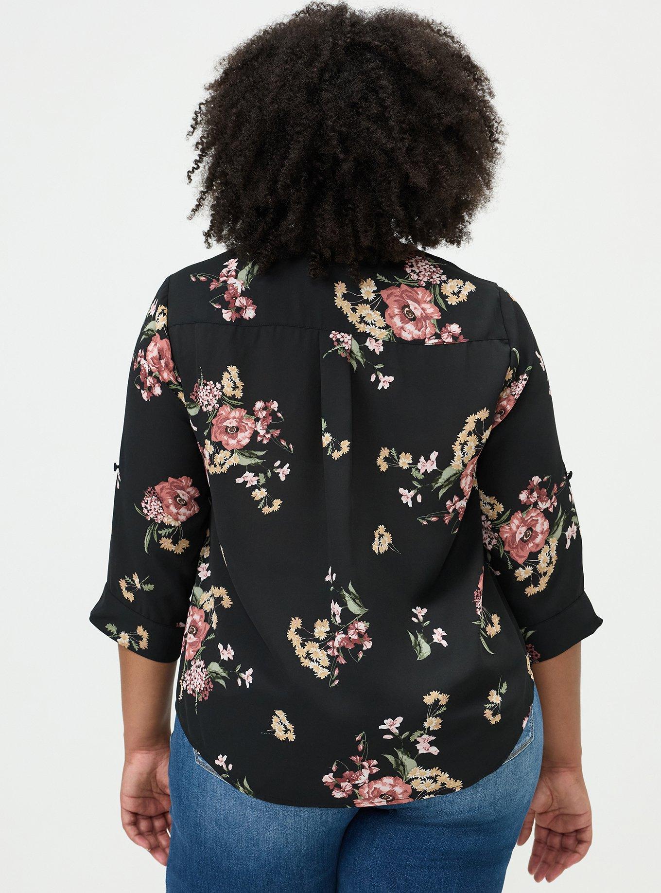 Harper 3/4 Sleeve Pullover Blouse, FALL BOUQUET FLORAL MULTI, alternate