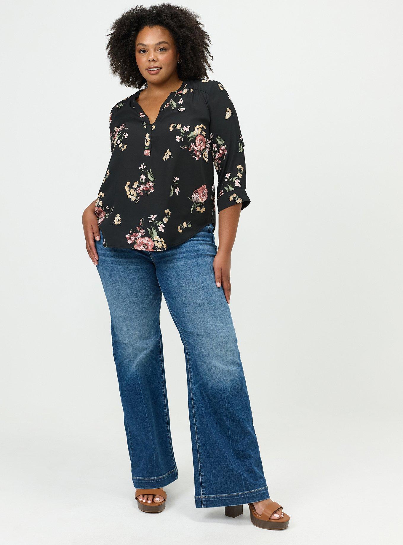 Harper 3/4 Sleeve Pullover Blouse, FALL BOUQUET FLORAL MULTI, alternate