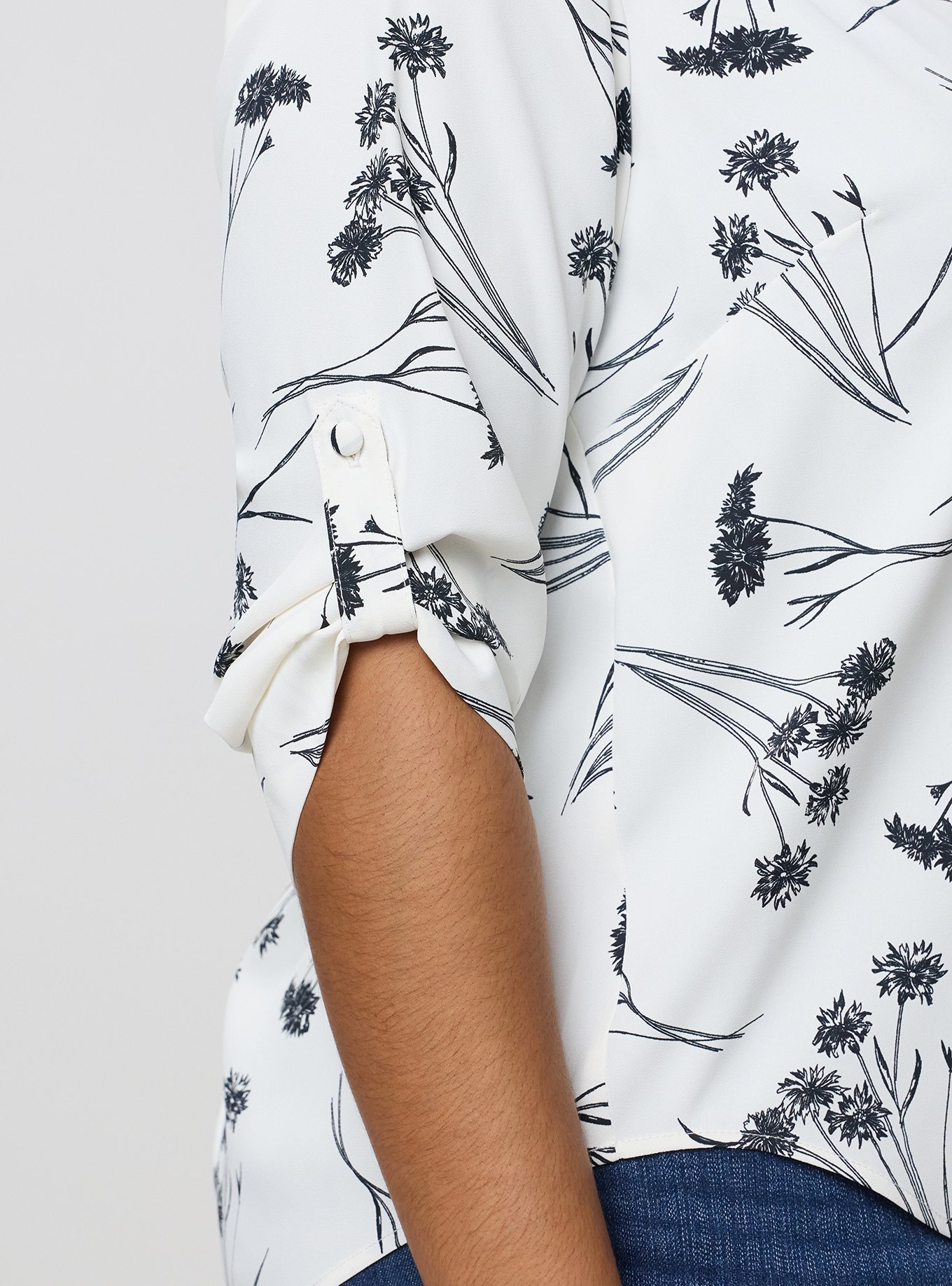 Harper Georgette 3/4 Sleeve Blouse, SHERRY FLORAL BW, alternate