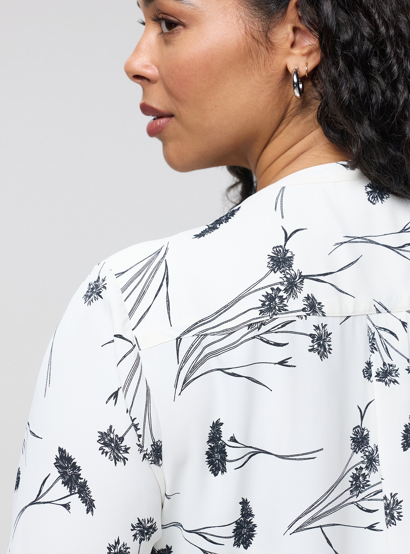 Harper Georgette 3/4 Sleeve Blouse, SHERRY FLORAL BW, alternate