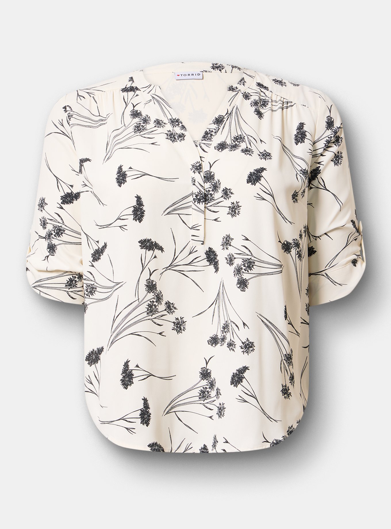 Harper Georgette 3/4 Sleeve Blouse, SHERRY FLORAL BW, hi-res