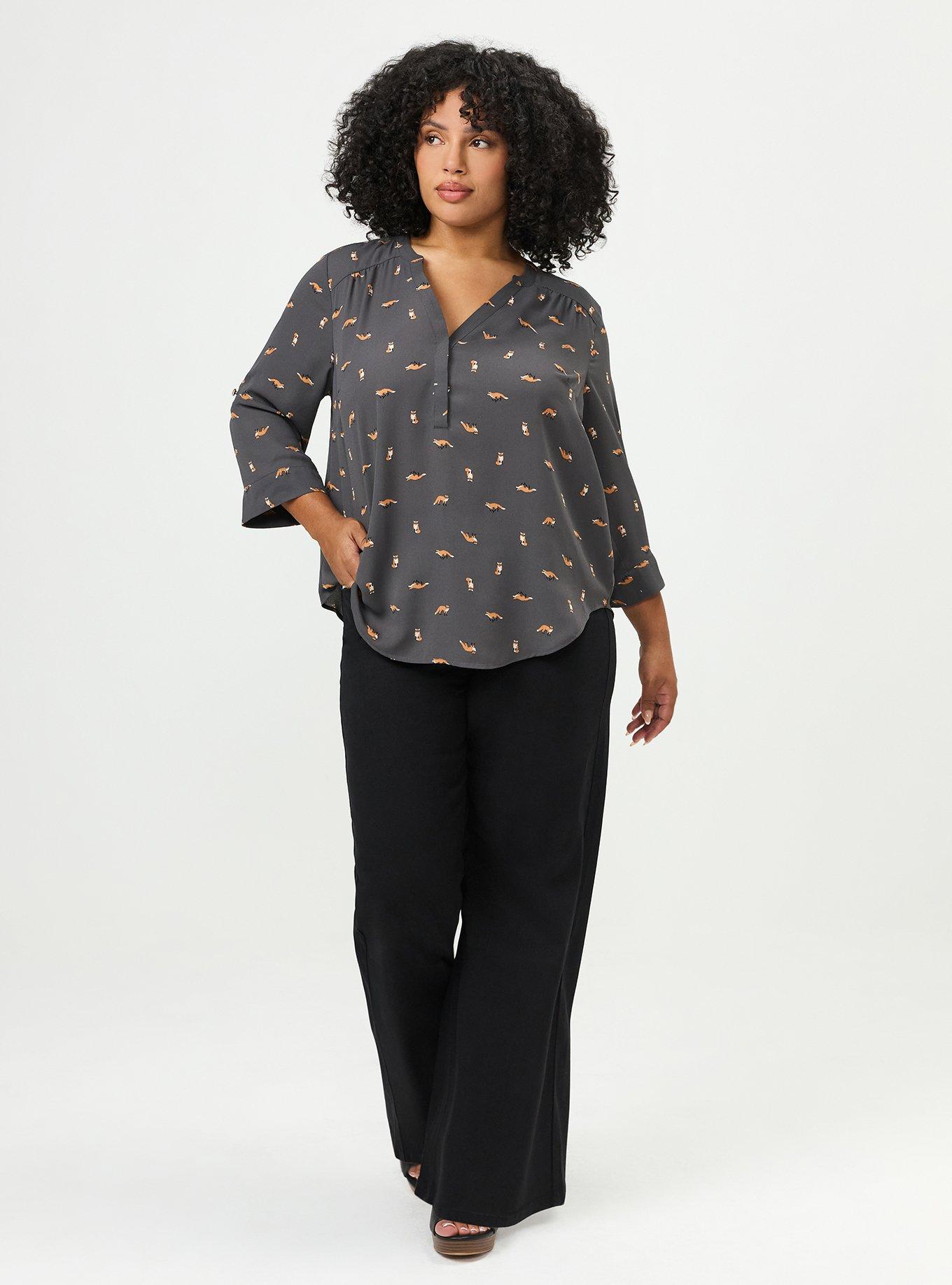 Harper 3/4 Sleeve Pullover Blouse, SLY FOX GREY, alternate