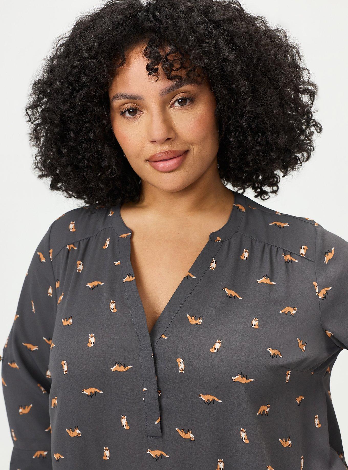Harper 3/4 Sleeve Pullover Blouse, SLY FOX GREY, alternate