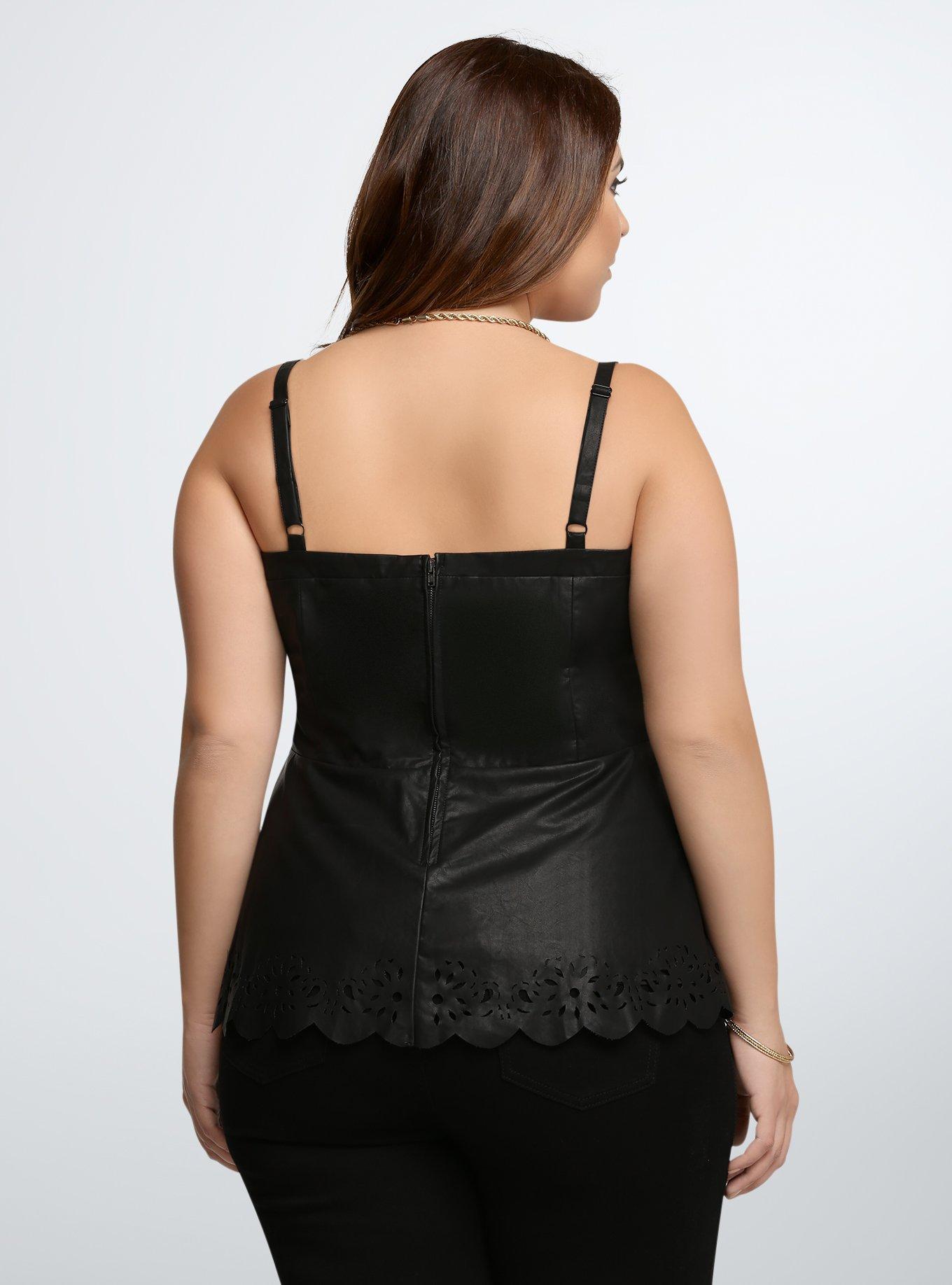 Plus Size - Faux Leather Corset Crop Top - Torrid