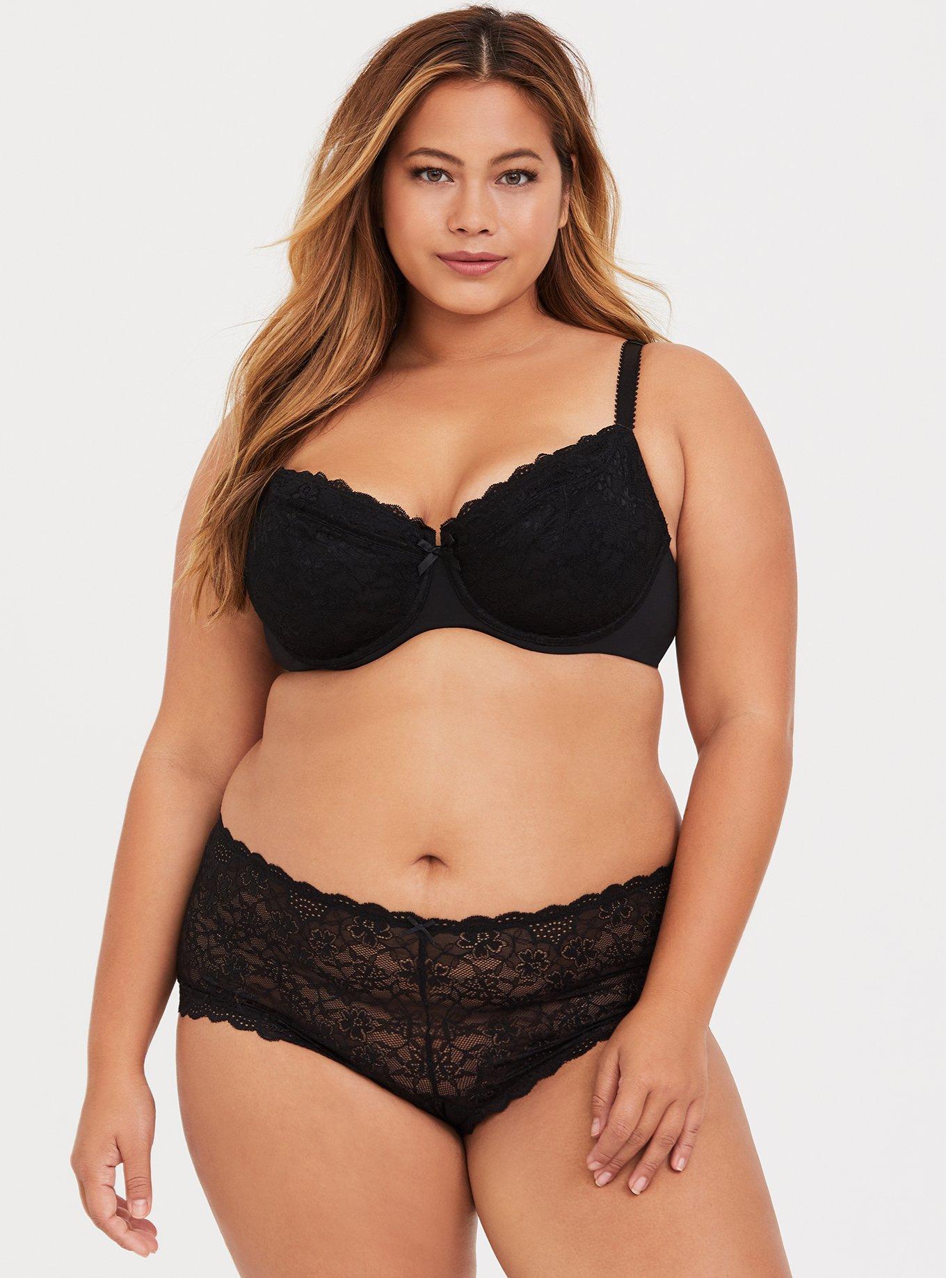 T-Shirt Unlined Lace Ballet Back Bra, BLACK, alternate