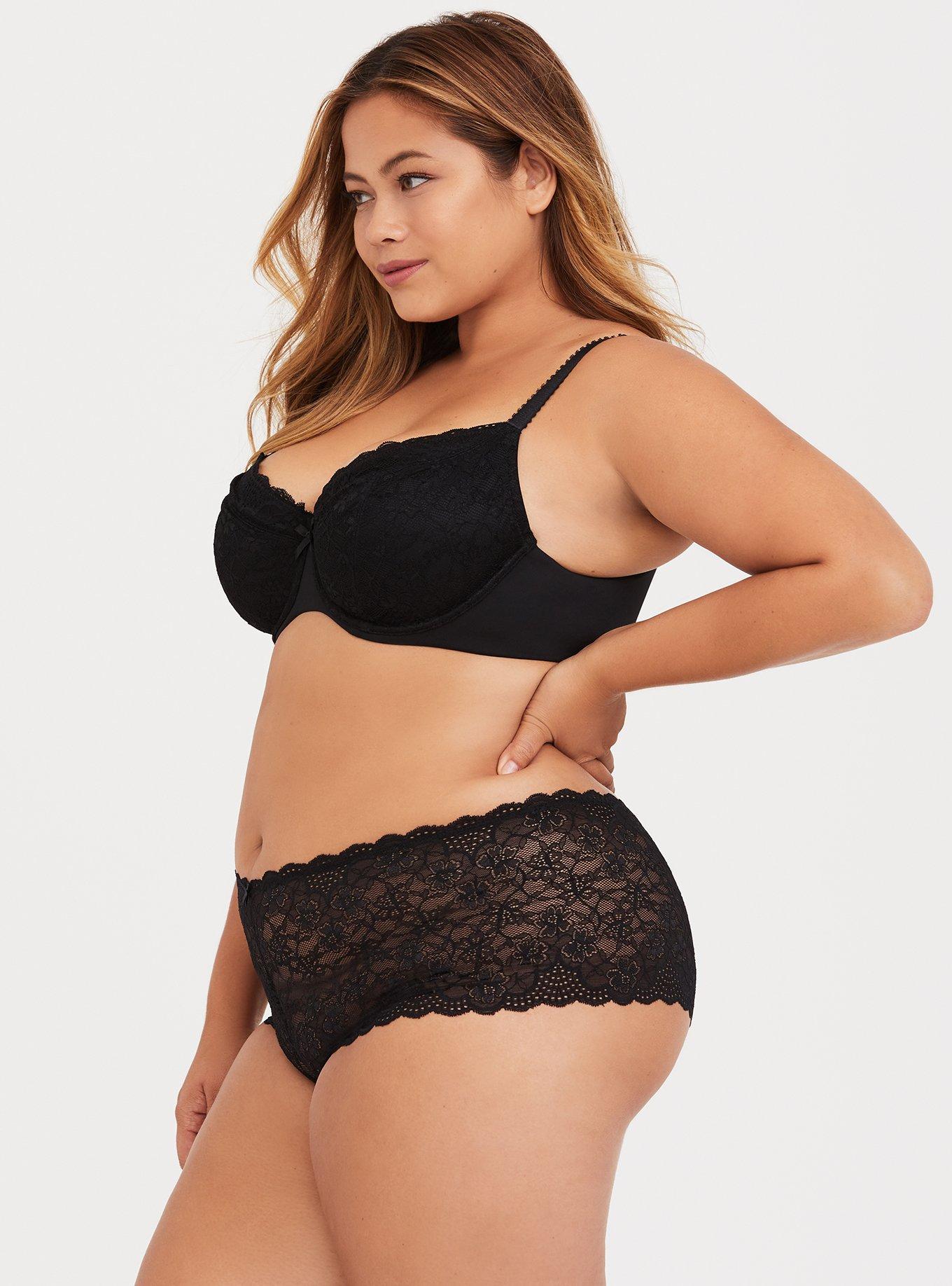 T-Shirt Unlined Lace Ballet Back Bra, BLACK, alternate