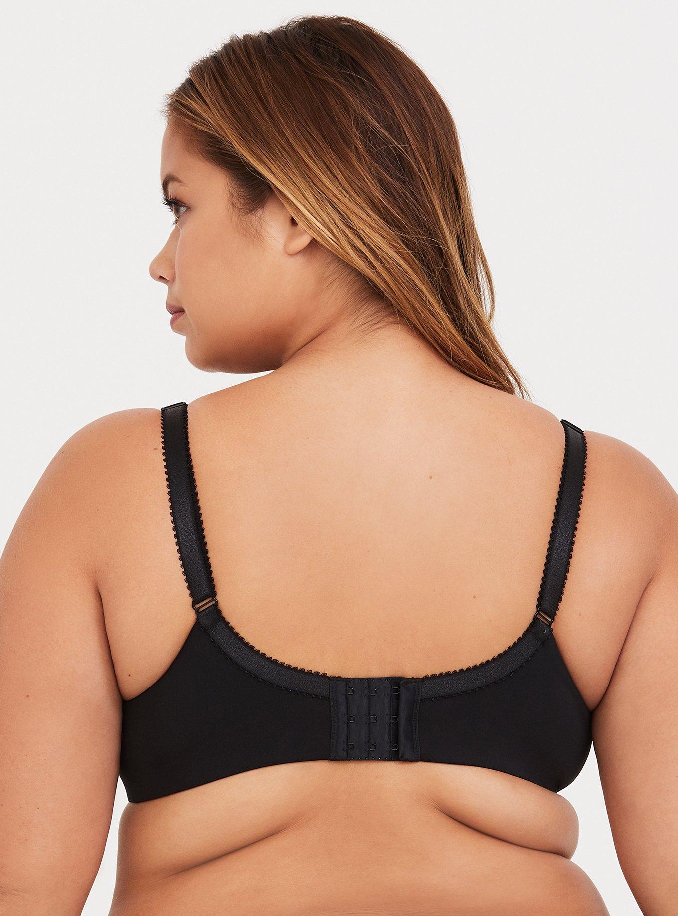 T-Shirt Unlined Lace Ballet Back Bra, BLACK, alternate