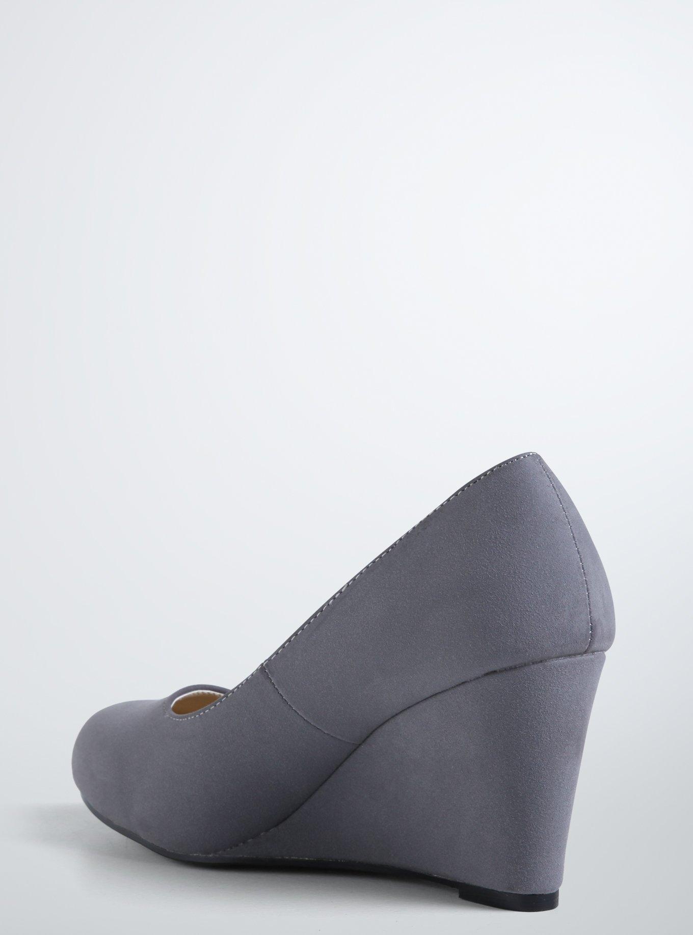 Plus Size Mini Solid Wedges (Wide Width), GREY, alternate