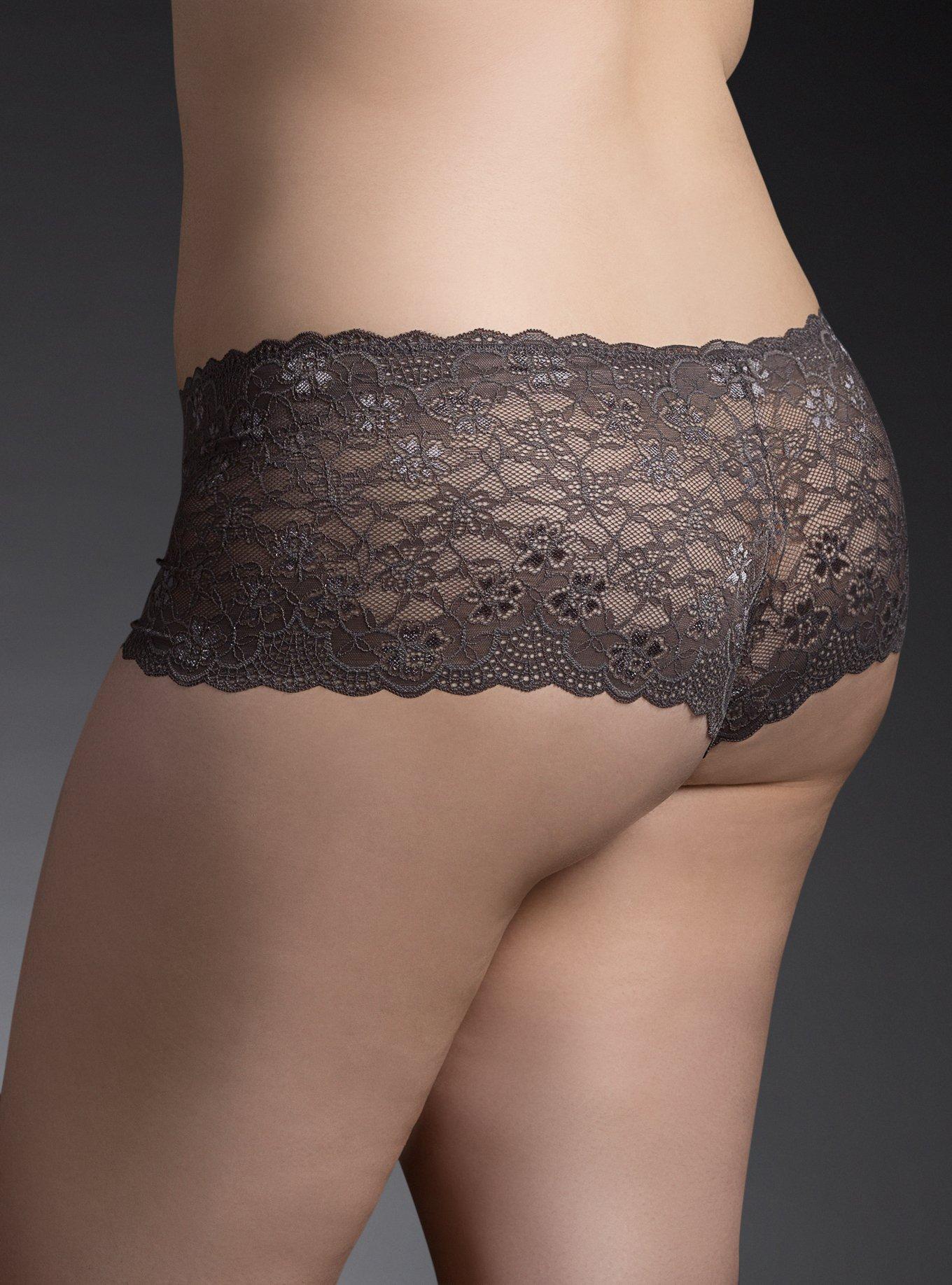 Plus Size Lace Cheeky Panty, PLUM KITTEN, alternate