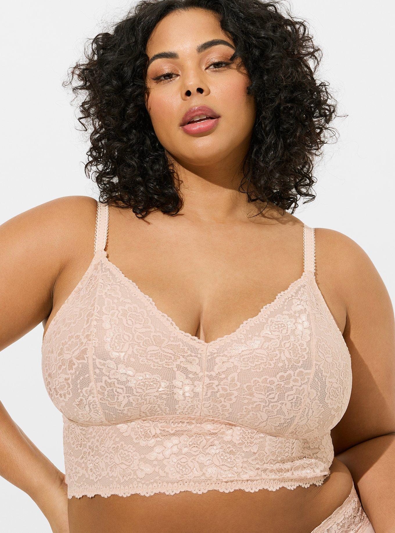 TORRID Unlined Cross Dye Lace Longline Bralette