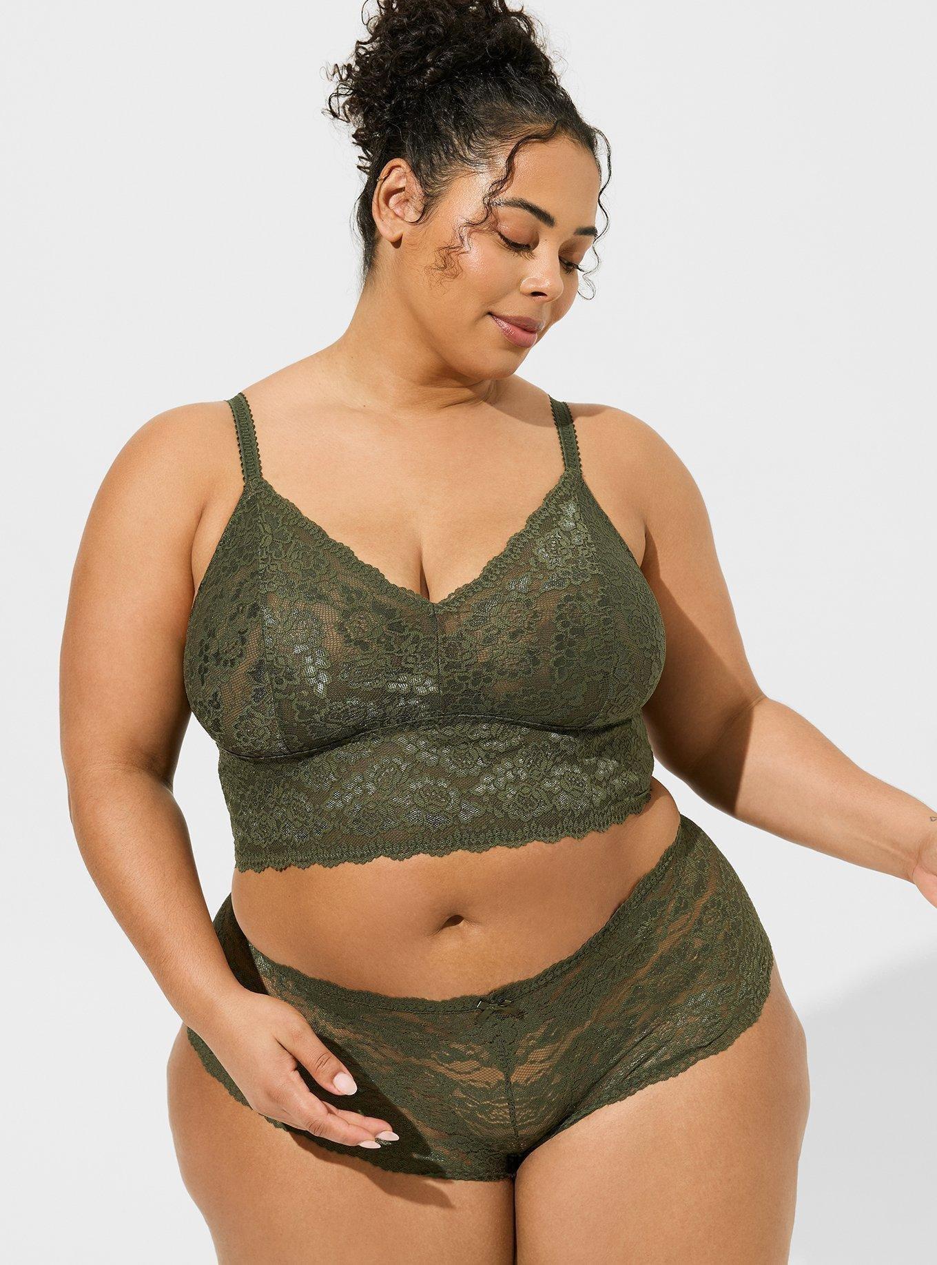 Unlined Lace Bralette, DEEP DEPTHS, alternate