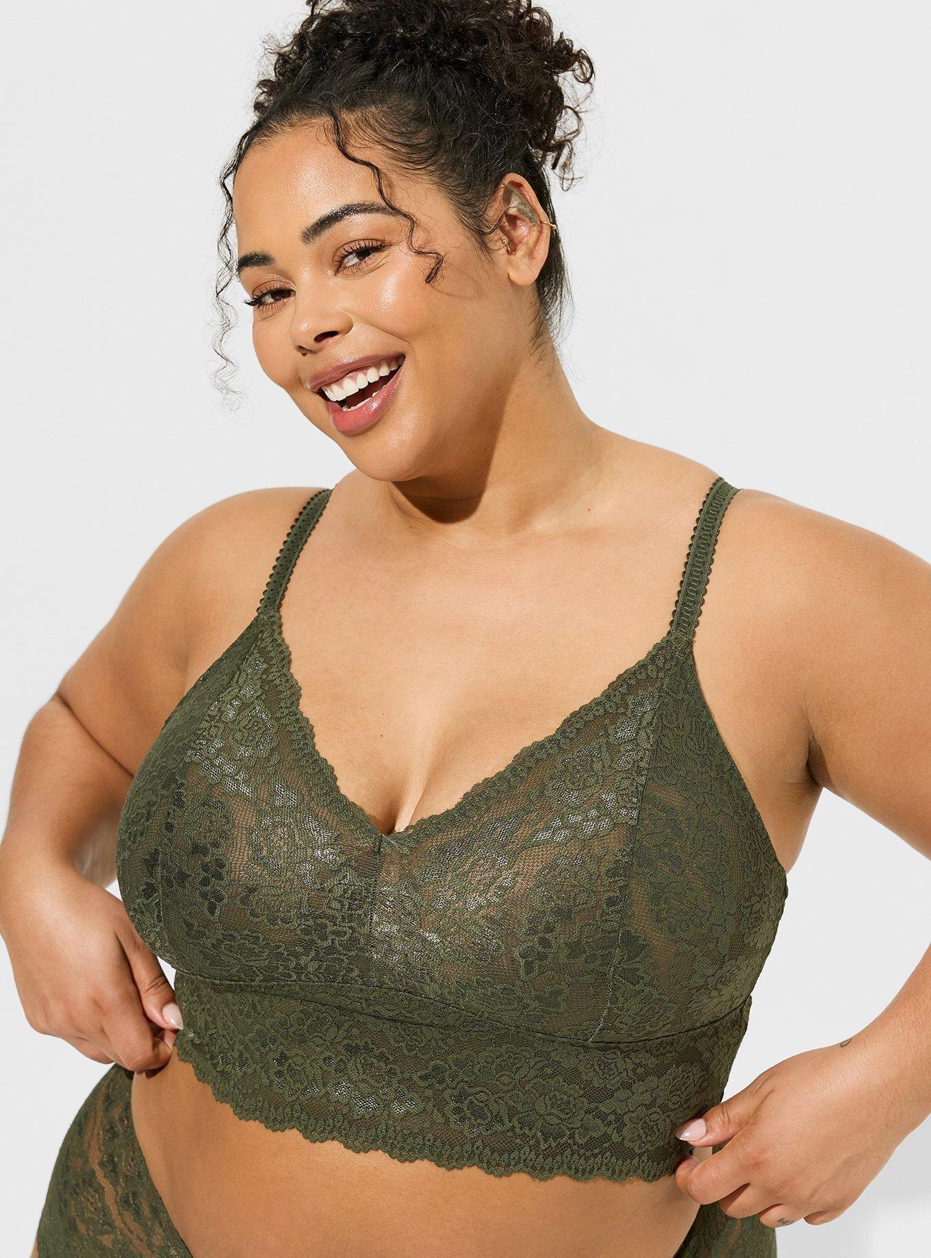 Unlined Lace Bralette, DEEP DEPTHS, hi-res