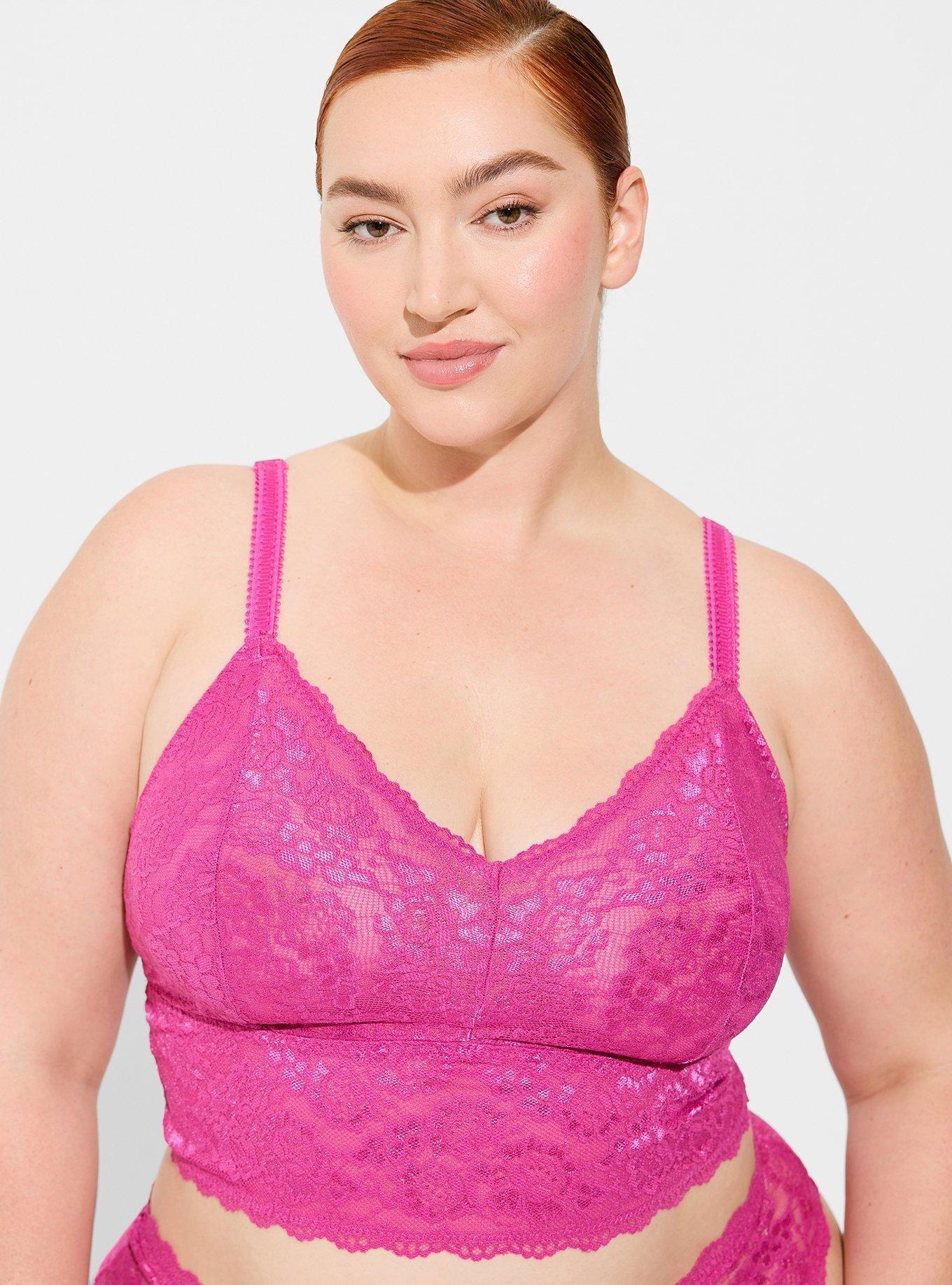 LIVELY Busty Bralette for Women, Plus Size Deep V-Neckline Bra Lined with  Power Mesh Fabric