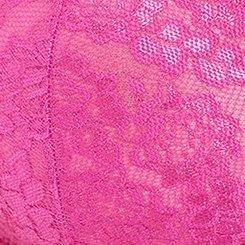 Plus Size Unlined Lace Crop Bralette, FUCHSIA RED, swatch