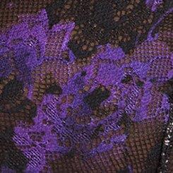 Plus Size Unlined Lace Bralette, DEEPEST FLORAL DEEP PURPLE, swatch