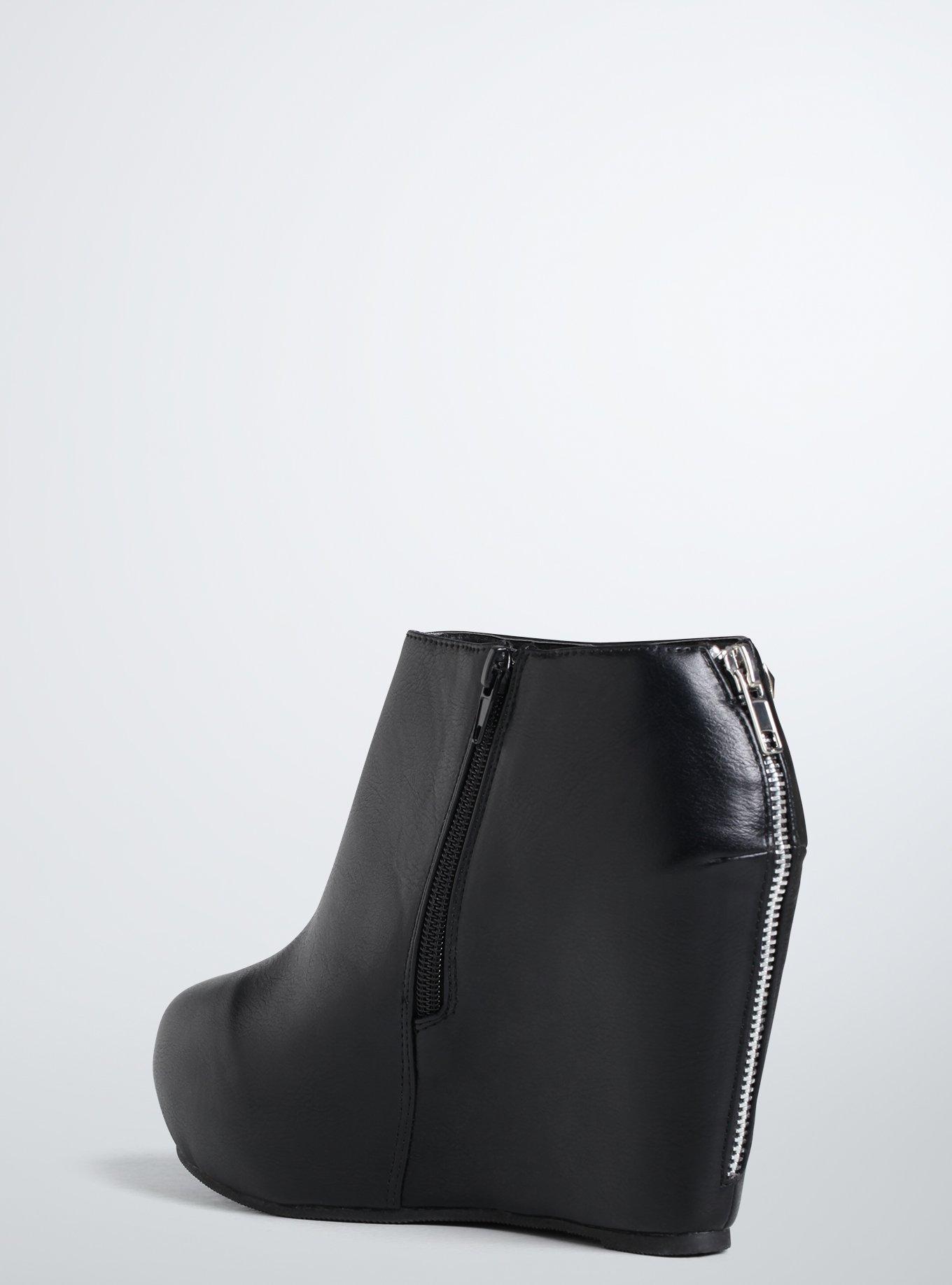 Wedge booties wide width sale