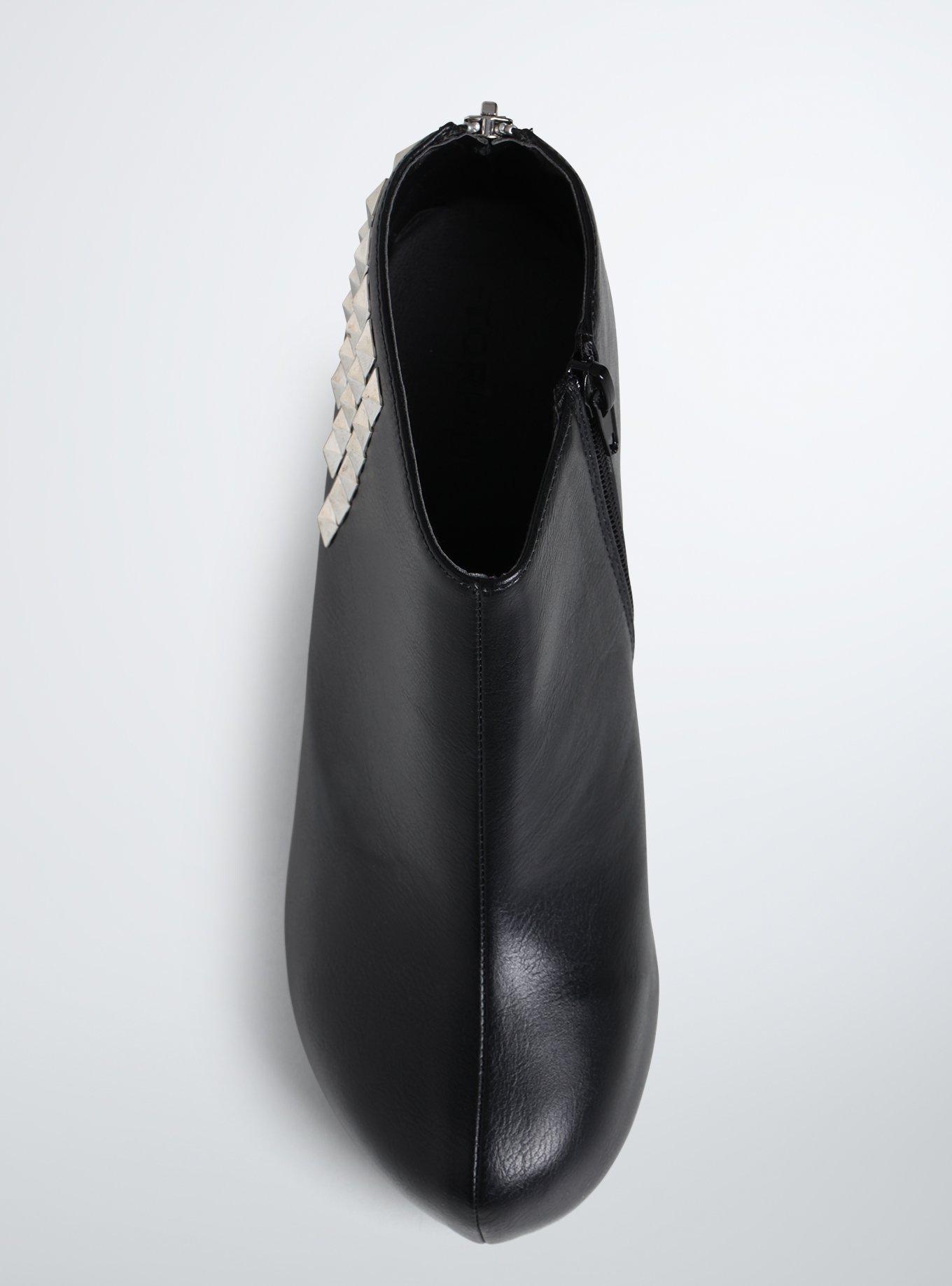 Plus Size Covered Stud Wedge Booties (Wide Width), BLACK, alternate