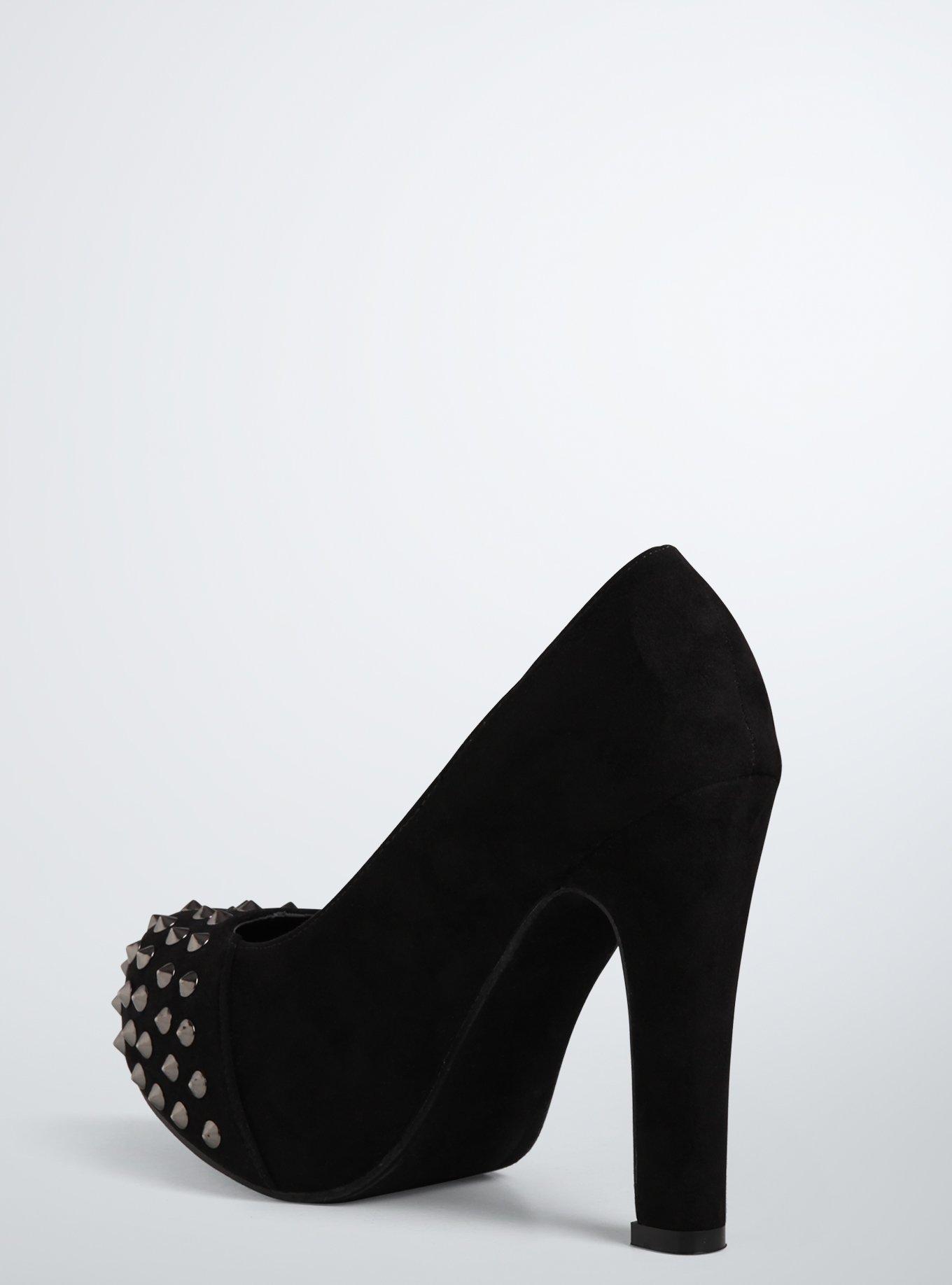 Plus Size Stud Toe Platform Pumps (Wide Width), BLACK, alternate